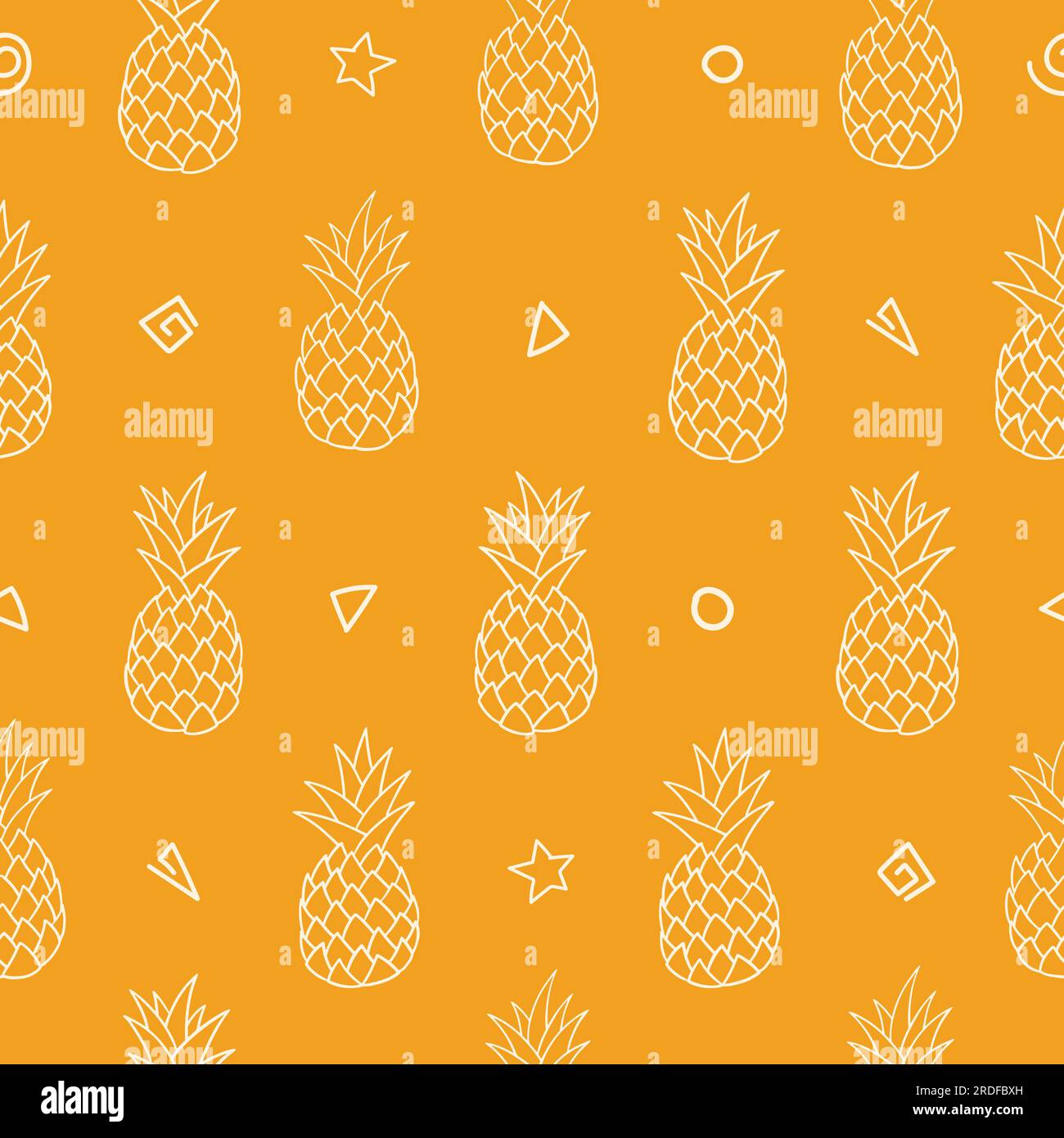 Motivo senza cuciture all'ananas. Sfondo dell'illustrazione con ripetizione vettoriale. Illustrazione Vettoriale