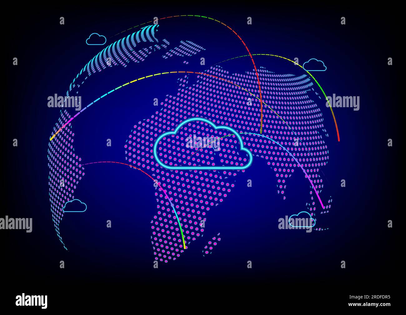 Sfondi astratti rete digitale cloud tecnologia di connessione online tecnologie di telecomunicazione innovazione sfondo illustrazione vettoriale Illustrazione Vettoriale