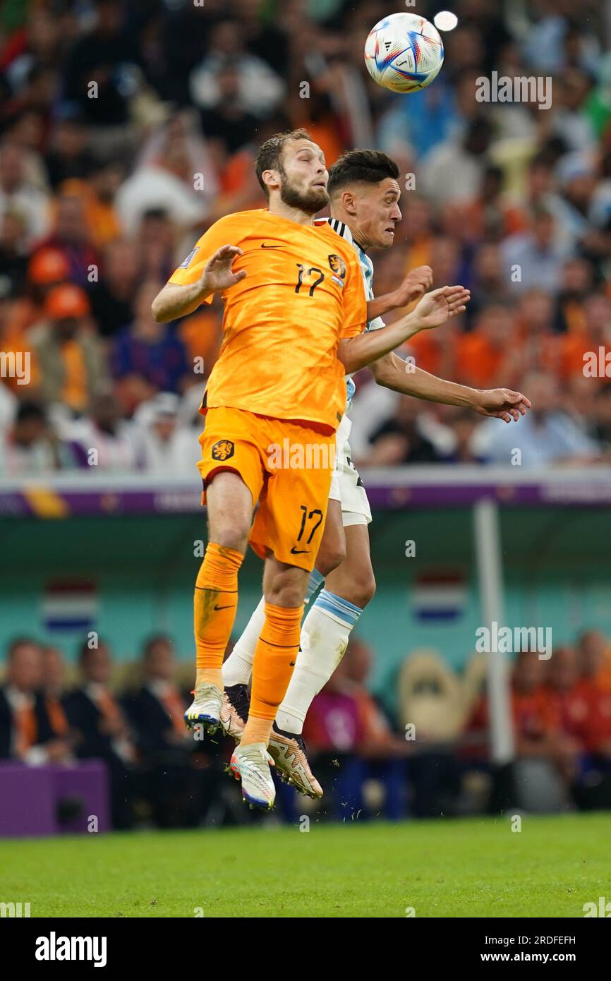 Lusail, Qatar, 10 dicembre 2022. Daley Blind olandese in azione durante la partita tra Argentina e Paesi Bassi, partita 57, FIFA World Cu Foto Stock