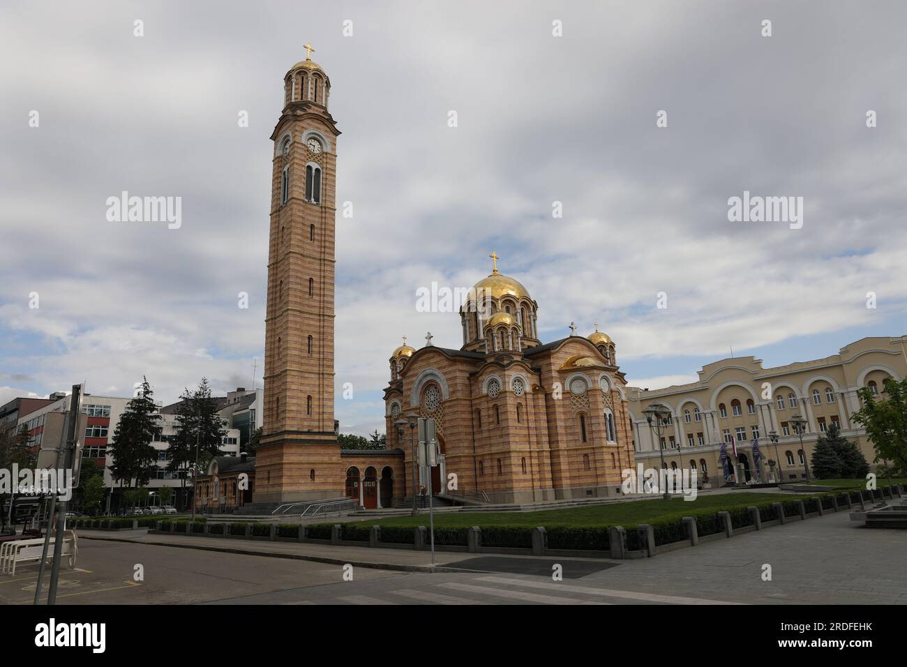 Il fascino esterno della Chiesa ortodossa a Banja Luka Foto Stock