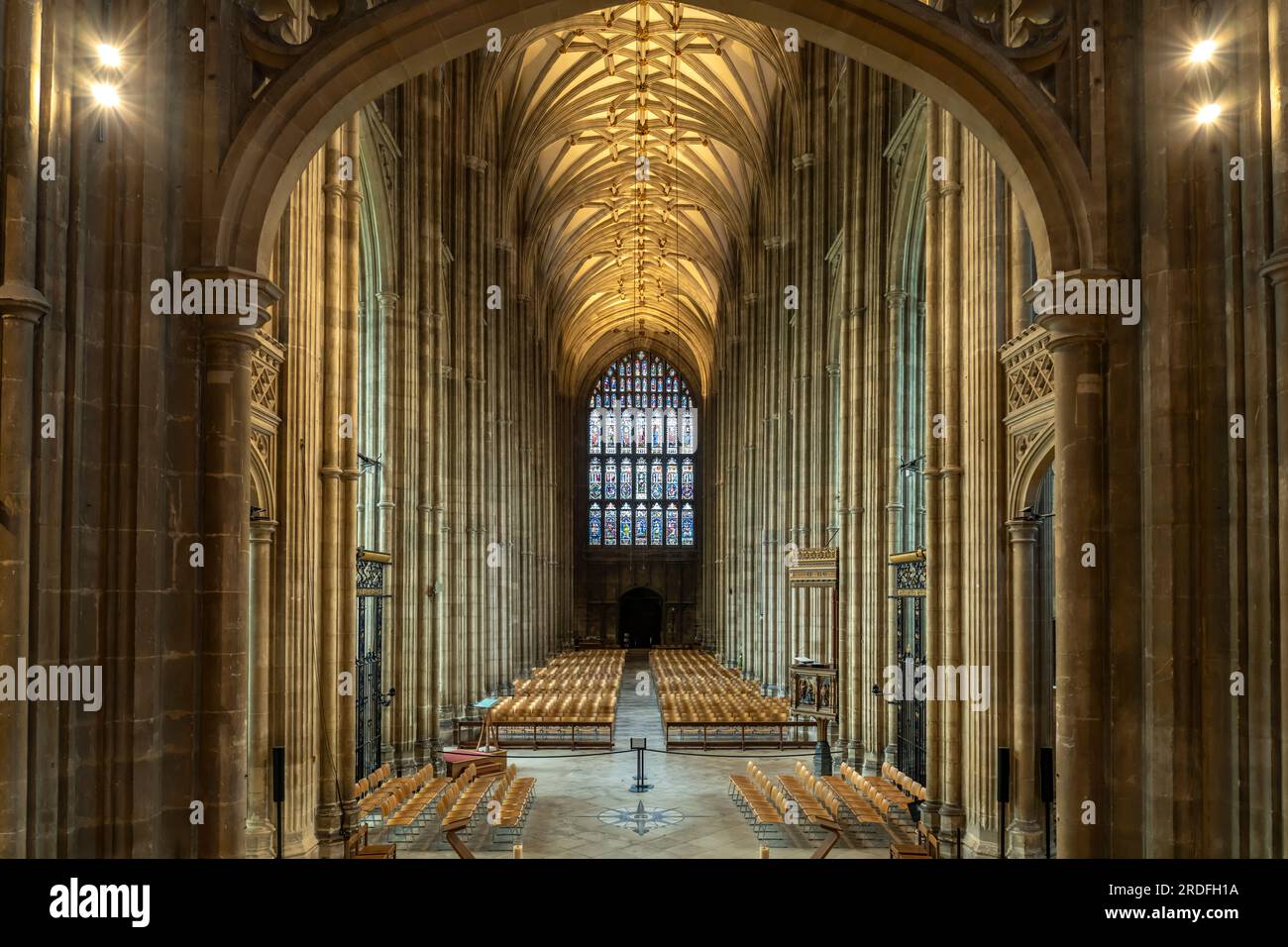 Kirchenschiff der Kathedrale von Canterbury, England, Großbritannien, Europa | nave of the Canterbury Cathedral, England, United Kingdom of Great BR Foto Stock