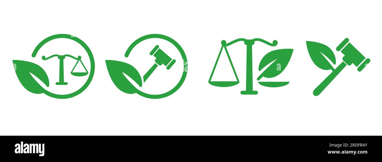 Diritto ambientale legislazione relativa alla tutela ambientale ecosostenibile ambientale protezione dei cambiamenti climatici icona Illustrazione Vettoriale