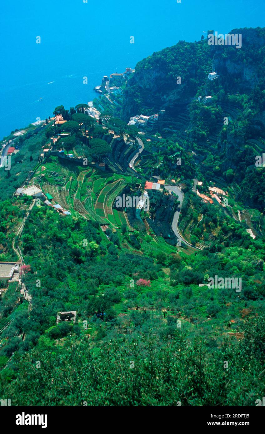 Cliff, Ravello, Costiera Amalfitana, Campania, Italia Foto Stock