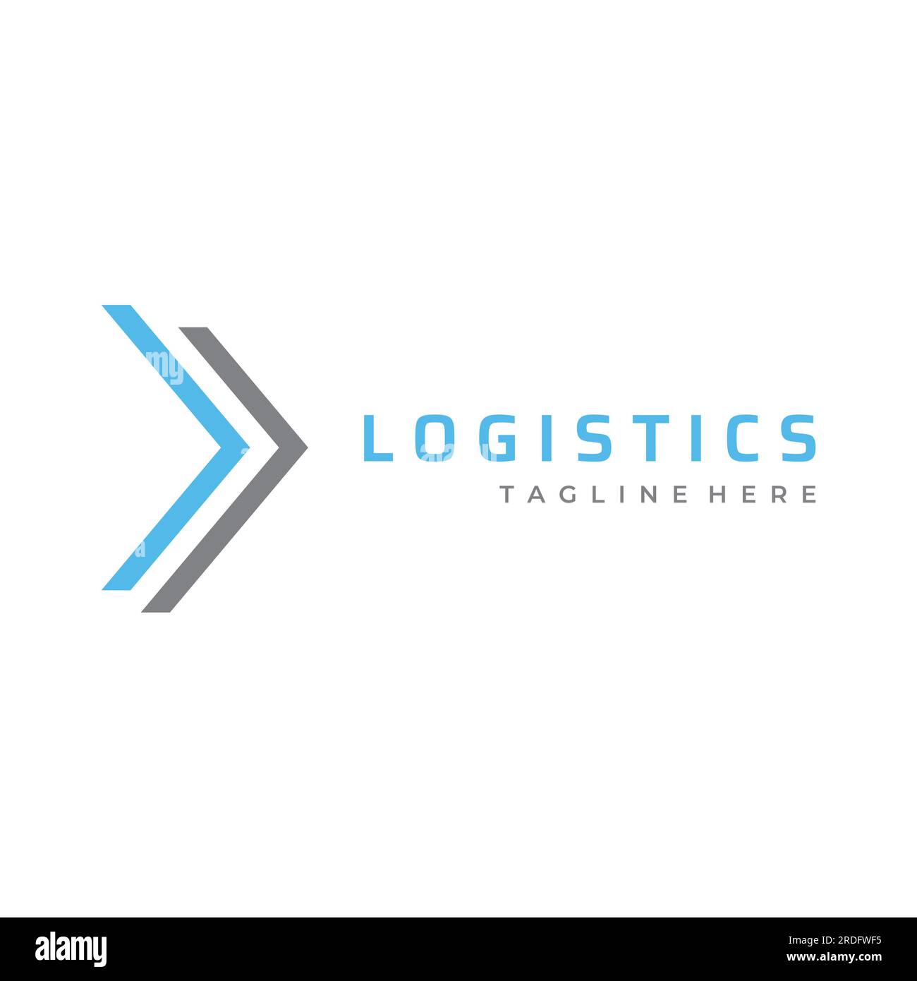Logo logistico con frecce, scatola per l'ordine, ordine rapido e digitale. Illustrazione Vettoriale
