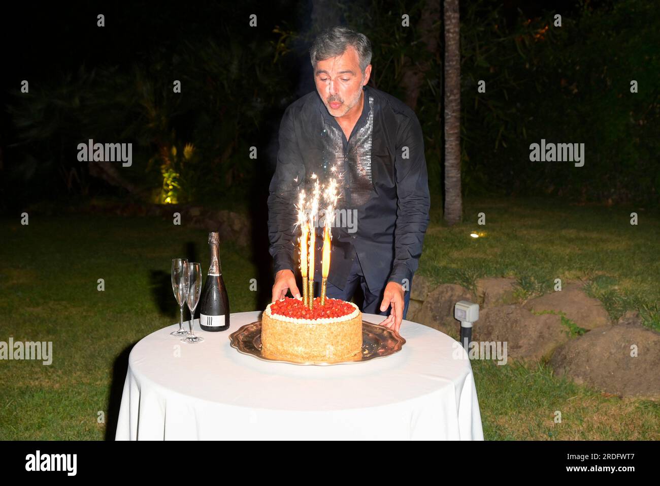 Beppe Convertini bei Seiner Geburtstagsfeier in Palazzo Brancaccio. ROM, 20.07.2023 Foto Stock