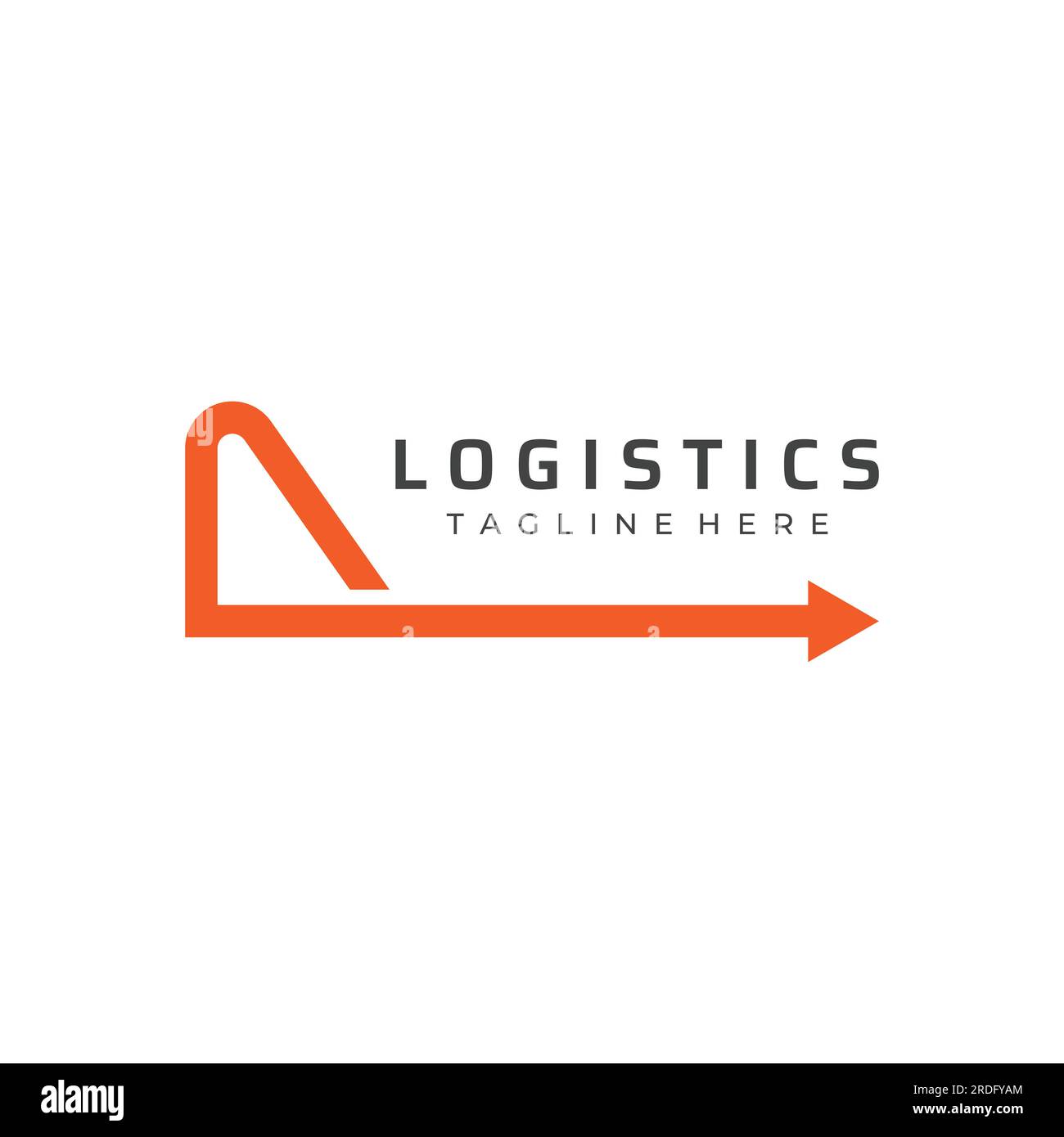 Logo logistico con frecce, scatola per l'ordine, ordine rapido e digitale. Illustrazione Vettoriale