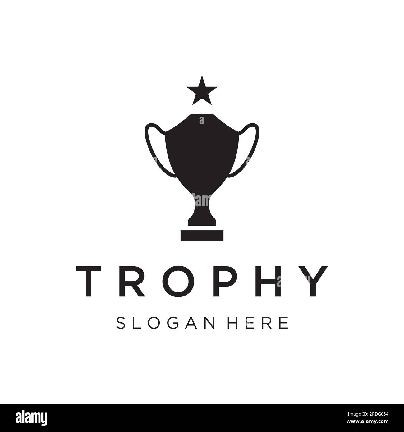 Logo del trofeo creativo ed esclusivo. Logo del trofeo per il campionato di tornei sportivi. Illustrazione Vettoriale