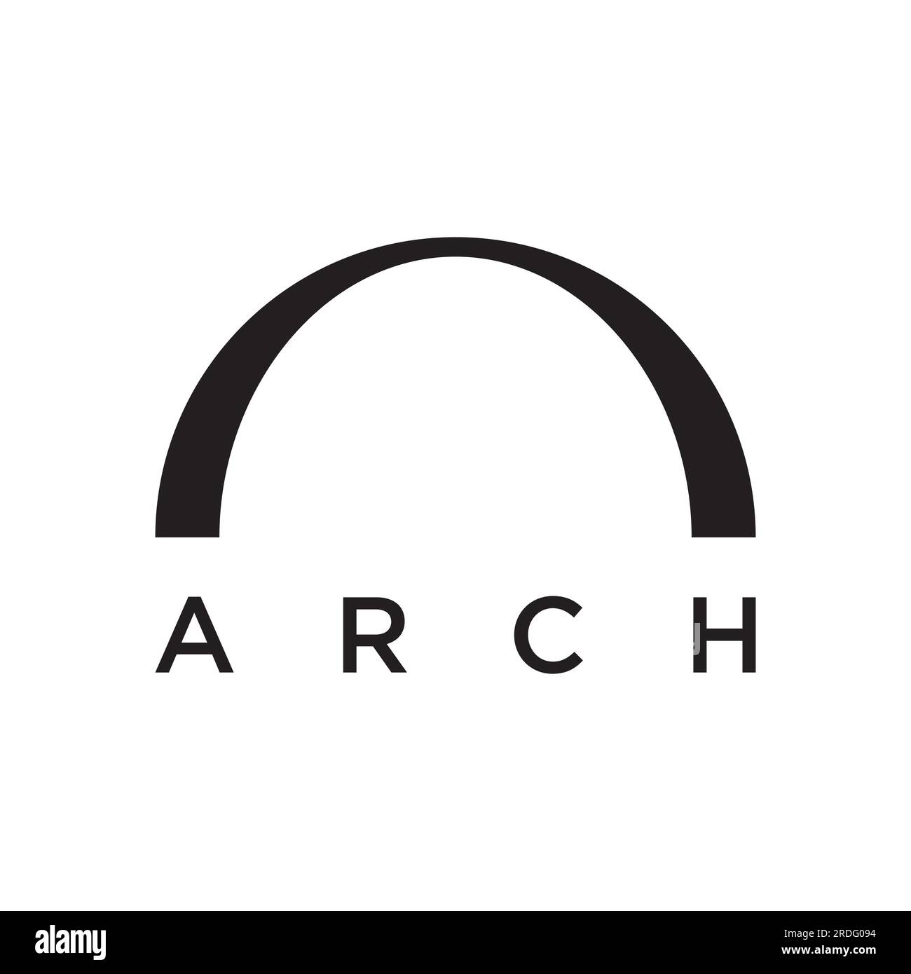 Elemento astratto del logo vettoriale della linea ad arco, per la costruzione di porte, finestre, edifici e architettura. Illustrazione Vettoriale