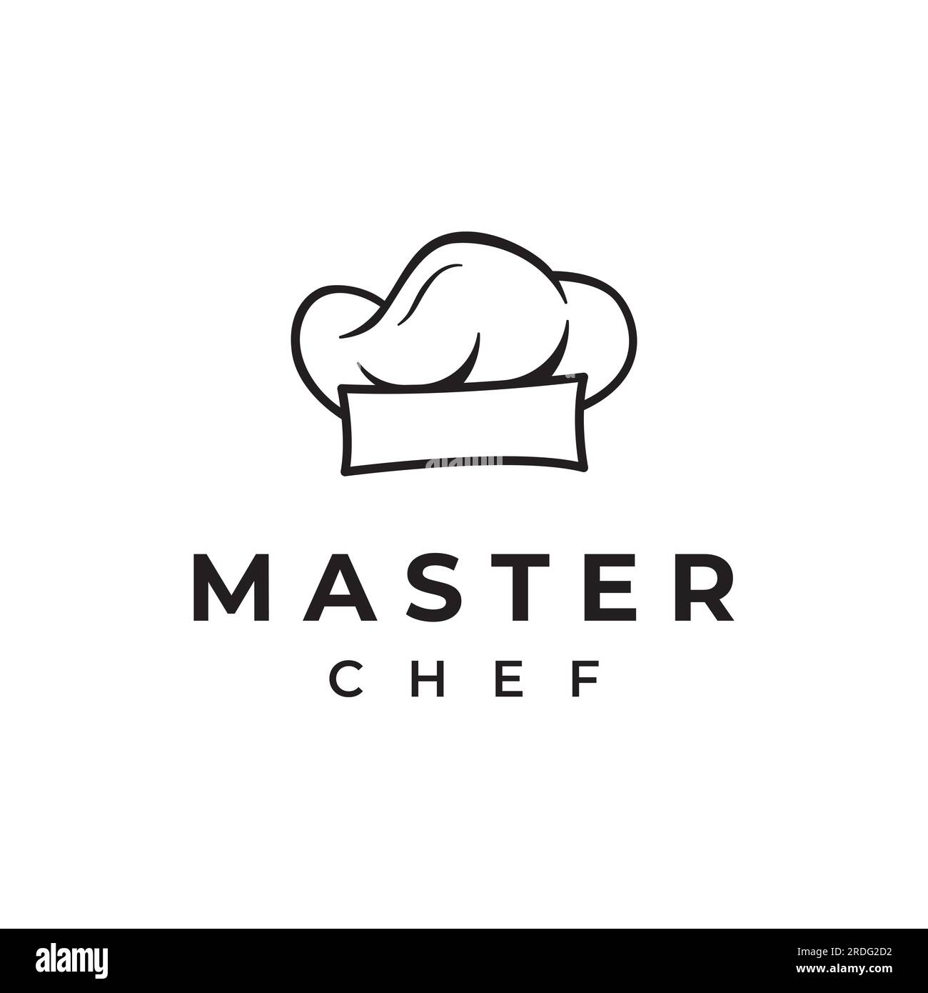 Modello di cappello per chef professionista o chef da cucina. Logo per affari, cuoco casalingo e chef del ristorante. Illustrazione Vettoriale