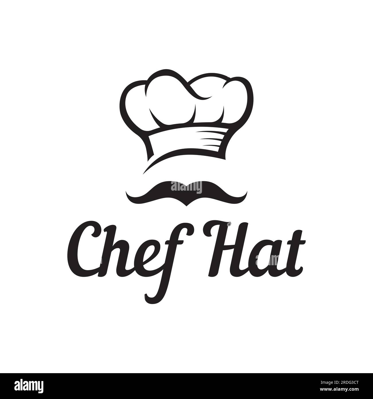 Modello di cappello per chef professionista o chef da cucina. Logo per affari, cuoco casalingo e chef del ristorante. Illustrazione Vettoriale