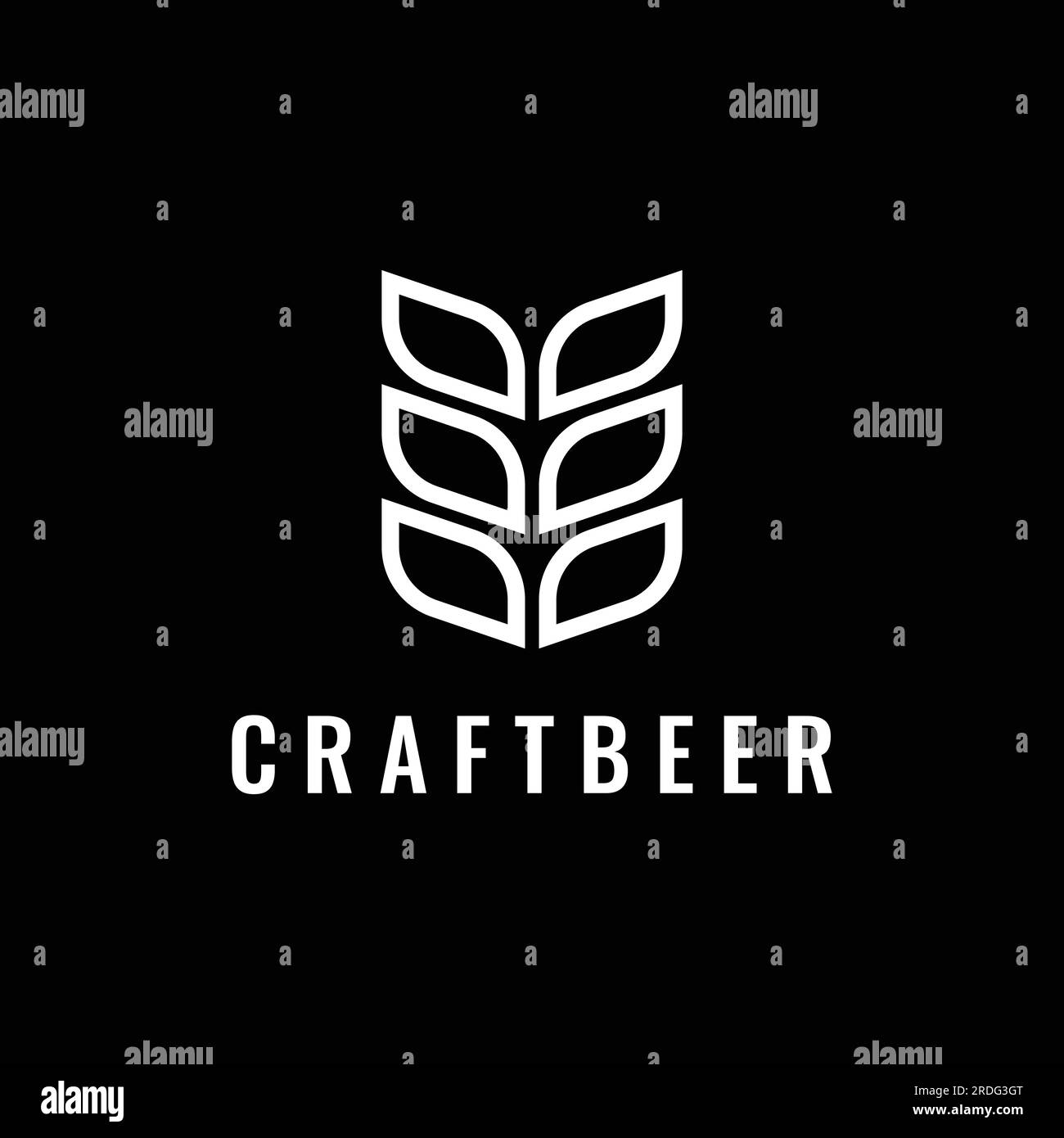 Modello con logo di birra artigianale vintage di qualità superiore. Per badge, emblemi, birrerie, bar, taverne. Illustrazione Vettoriale