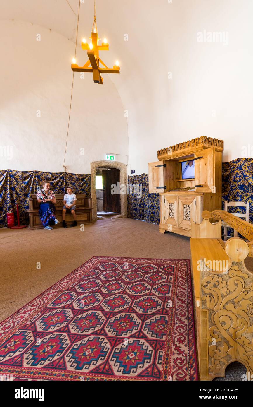 La camera privata di Benigna Magyar a Kinizsi var (castello di Kinizsi) ebbe alla fine del XIV secolo, Nagyvazsony, Ungheria Foto Stock