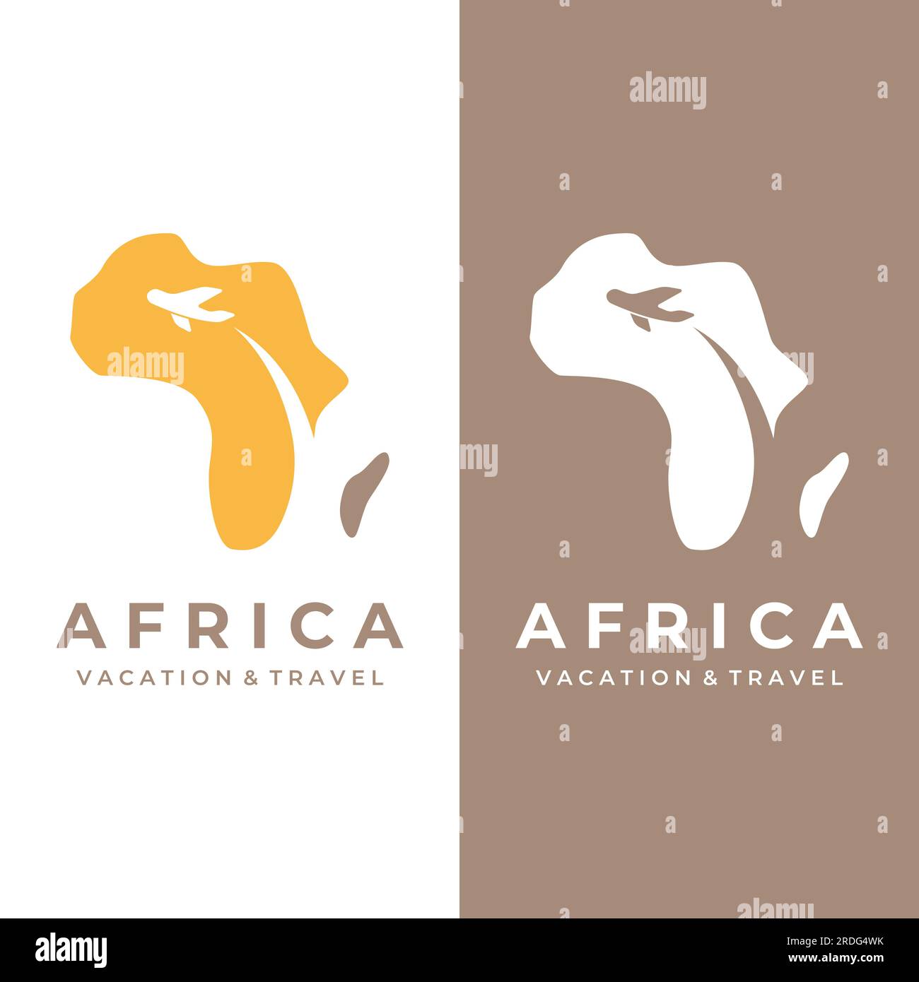 Logo astratto della mappa del continente africano, viaggi e tour in africa. Con il concetto di progettazione vettoriale. Illustrazione Vettoriale