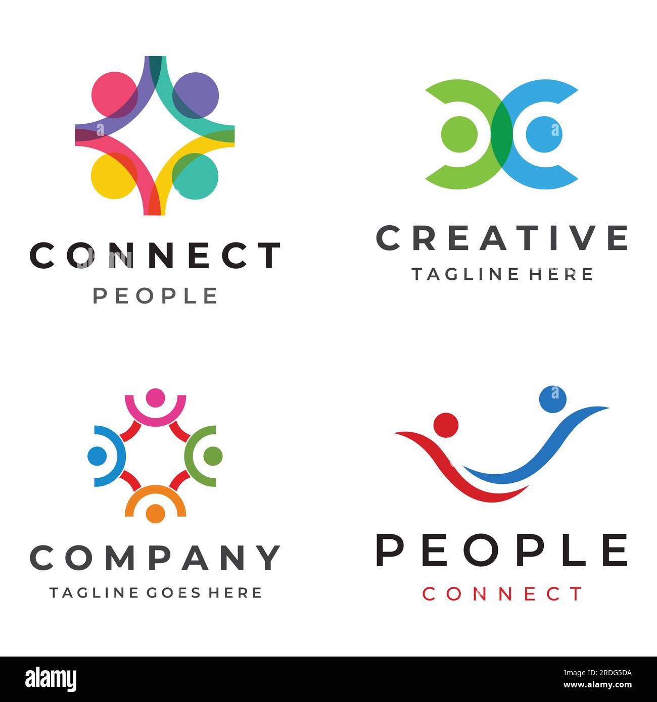 Design del logo della relazione delle persone .Logo per organizzazione, affari, asilo. Illustrazione Vettoriale