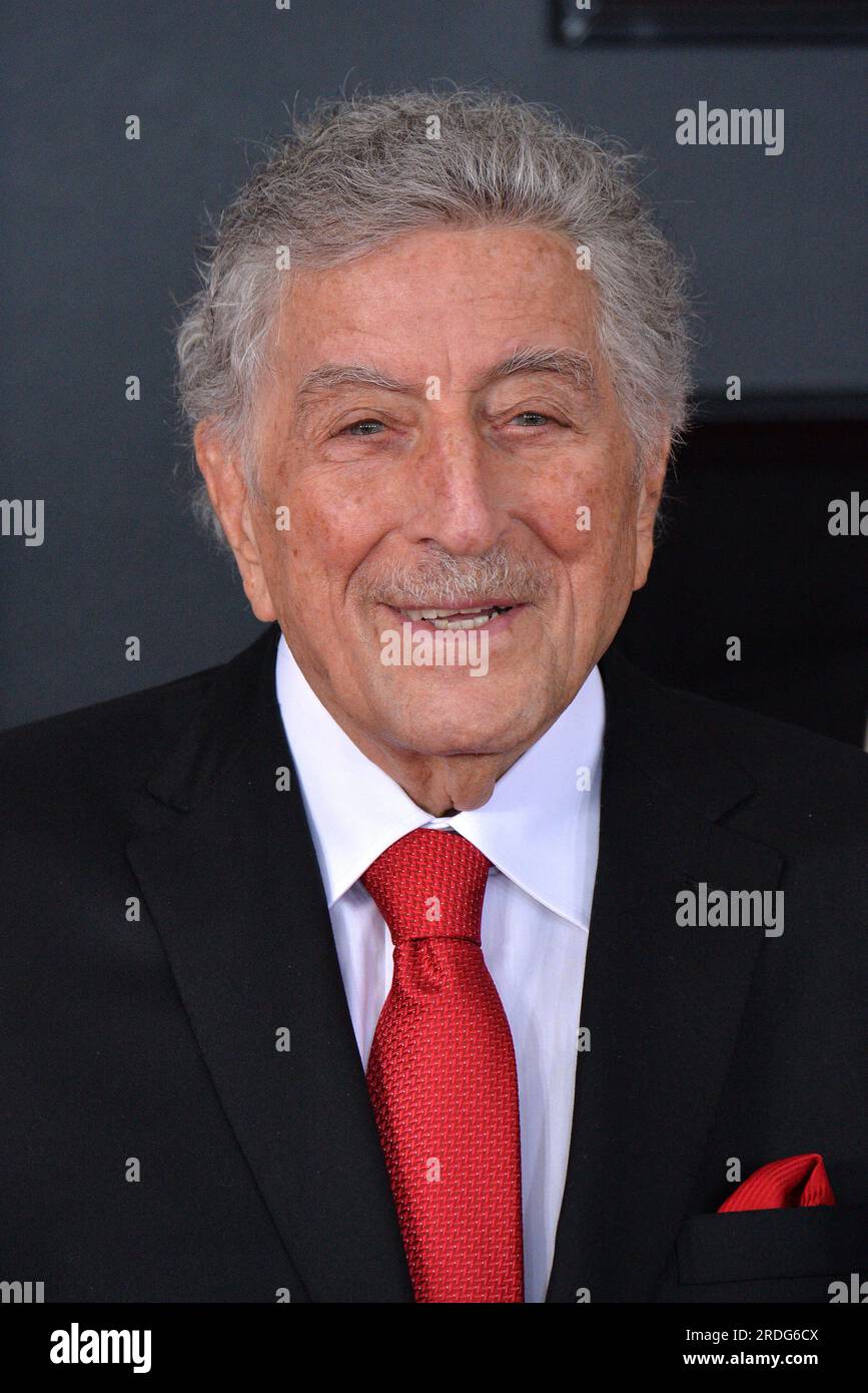 New York City, Stati Uniti. 21 luglio 2023. Tony Bennett muore all'indirizzo 96 - FILE -Tony Bennett partecipa al 60° GRAMMY Awards annuale al Madison Square Garden il 28 gennaio 2018 a New York City, NY, USA. Foto di Lionel Hahn/ABACAPRESS.COM Credit: Abaca Press/Alamy Live News Foto Stock