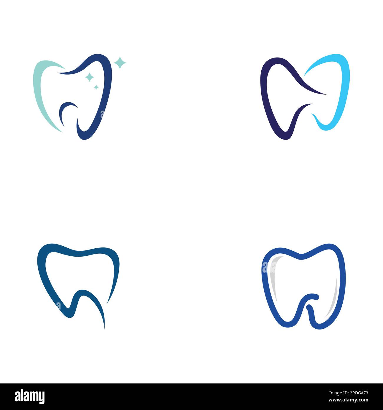 Logo dentale, logo per la salute dentale, e logo per la cura dentale. Utilizzo del concetto di progettazione vettoriale. Illustrazione Vettoriale
