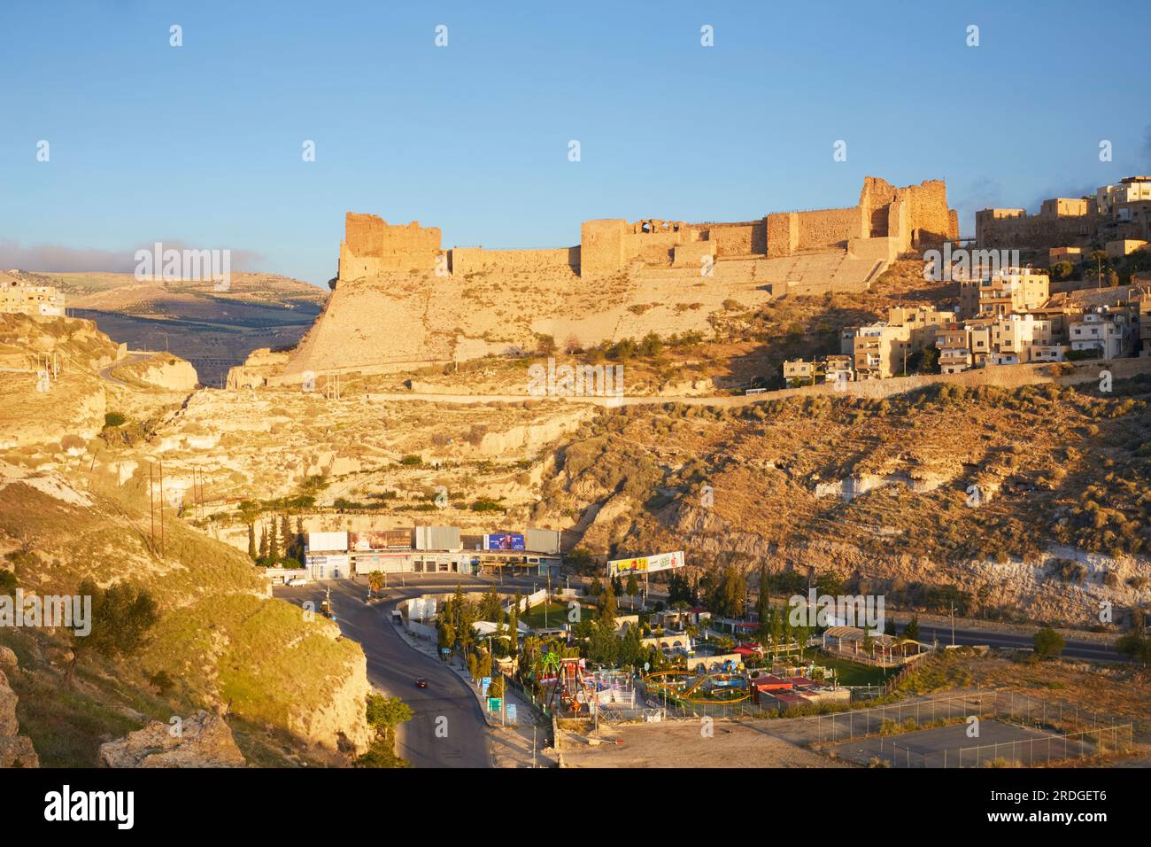 Castello di Kerak alla luce del mattino, al-karak, Jordan Foto Stock
