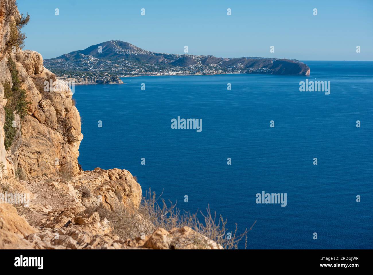 Vista aerea della baia di Calpe-Comunidad Autonoma de Valencia, Alicante, Spagna - foto ufficiale Foto Stock