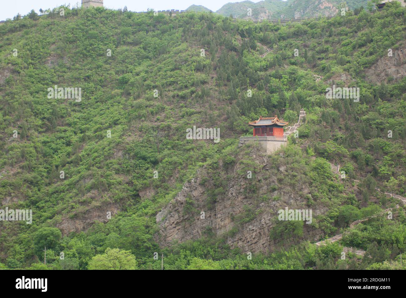 Great Wall Outpost sul lato della montagna Foto Stock