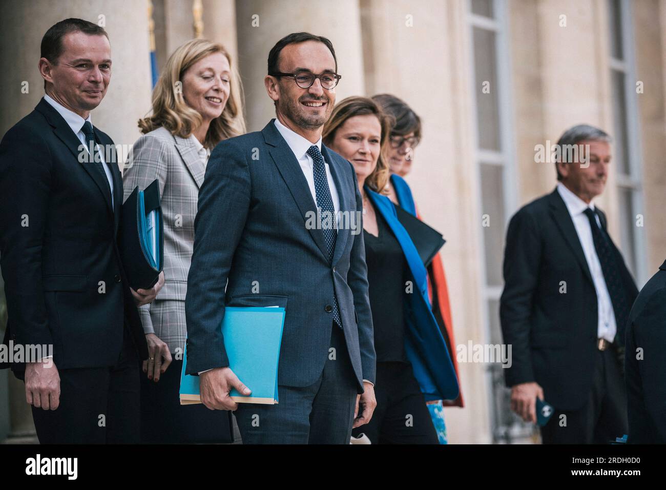 Parigi, Francia. 1 giugno 2023. Recentemente nominato Junior Ministro francese per i conti pubblici Thomas Cazenave dopo il Consiglio dei ministri all'Eliseo. Francia. Parigi, 21 luglio 2023.foto di Jeremy Paoloni/ABACAPRESS.COM Credit: Abaca Press/Alamy Live News Foto Stock