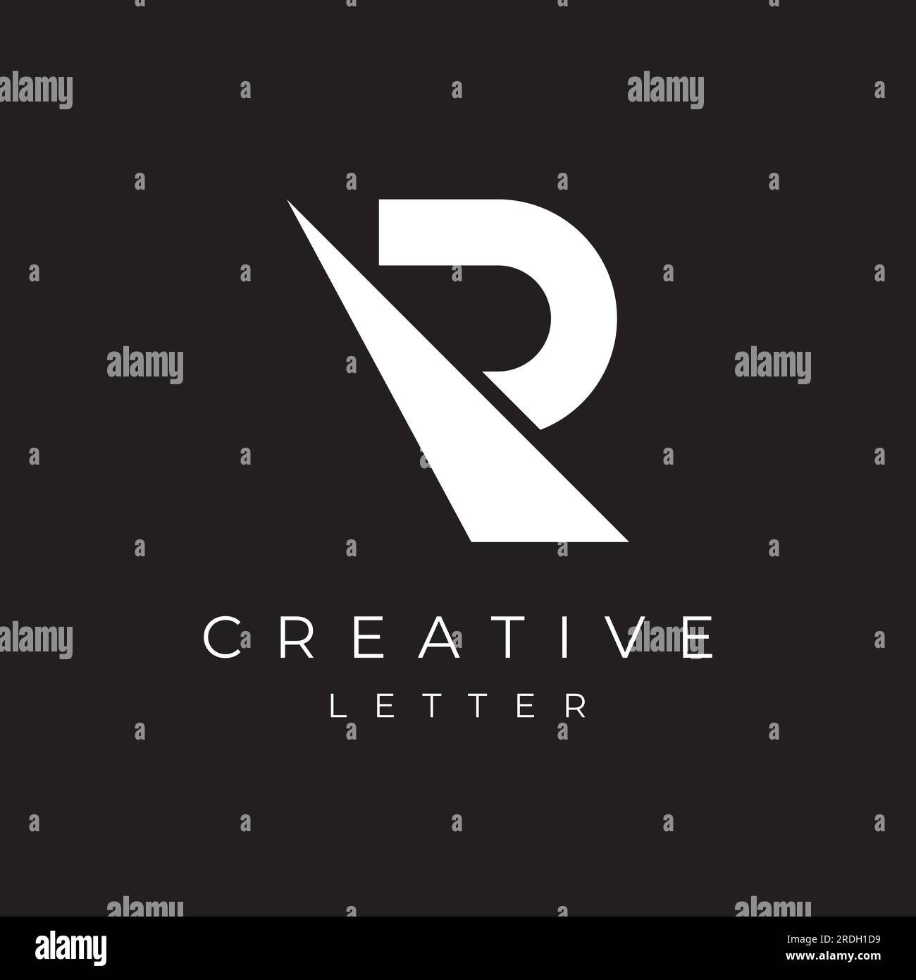 Logo R iniziale con geometria e monogramma. Logo minimalista, moderno ed elegante. Sfondo isolato. Illustrazione Vettoriale