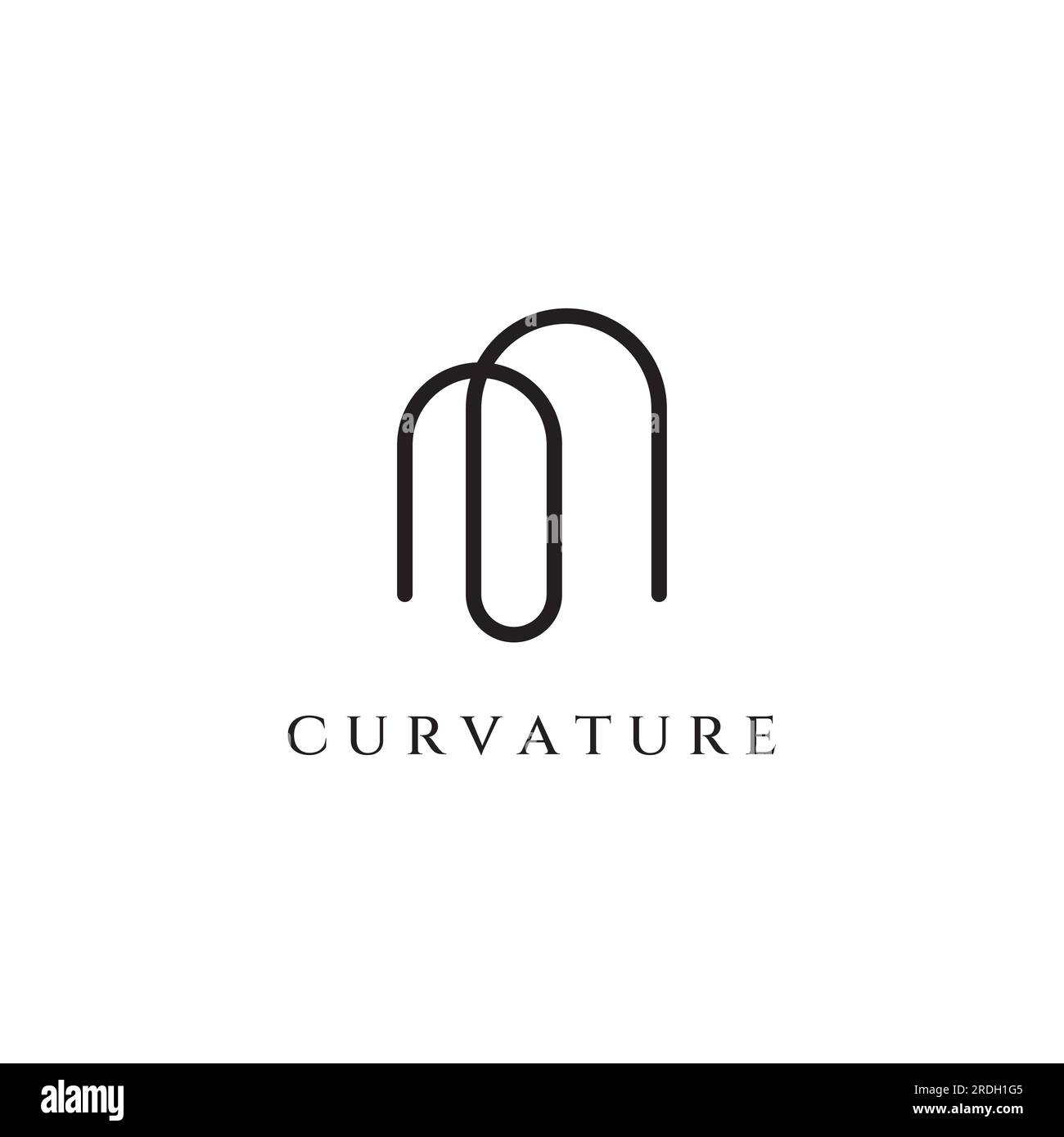 Elemento astratto del logo vettoriale della linea ad arco, per la costruzione di porte, finestre, edifici e architettura. Illustrazione Vettoriale