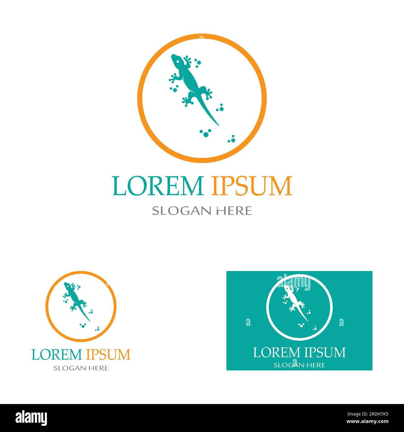 logo con lucertola o geco, con logo vettoriale. Illustrazione Vettoriale