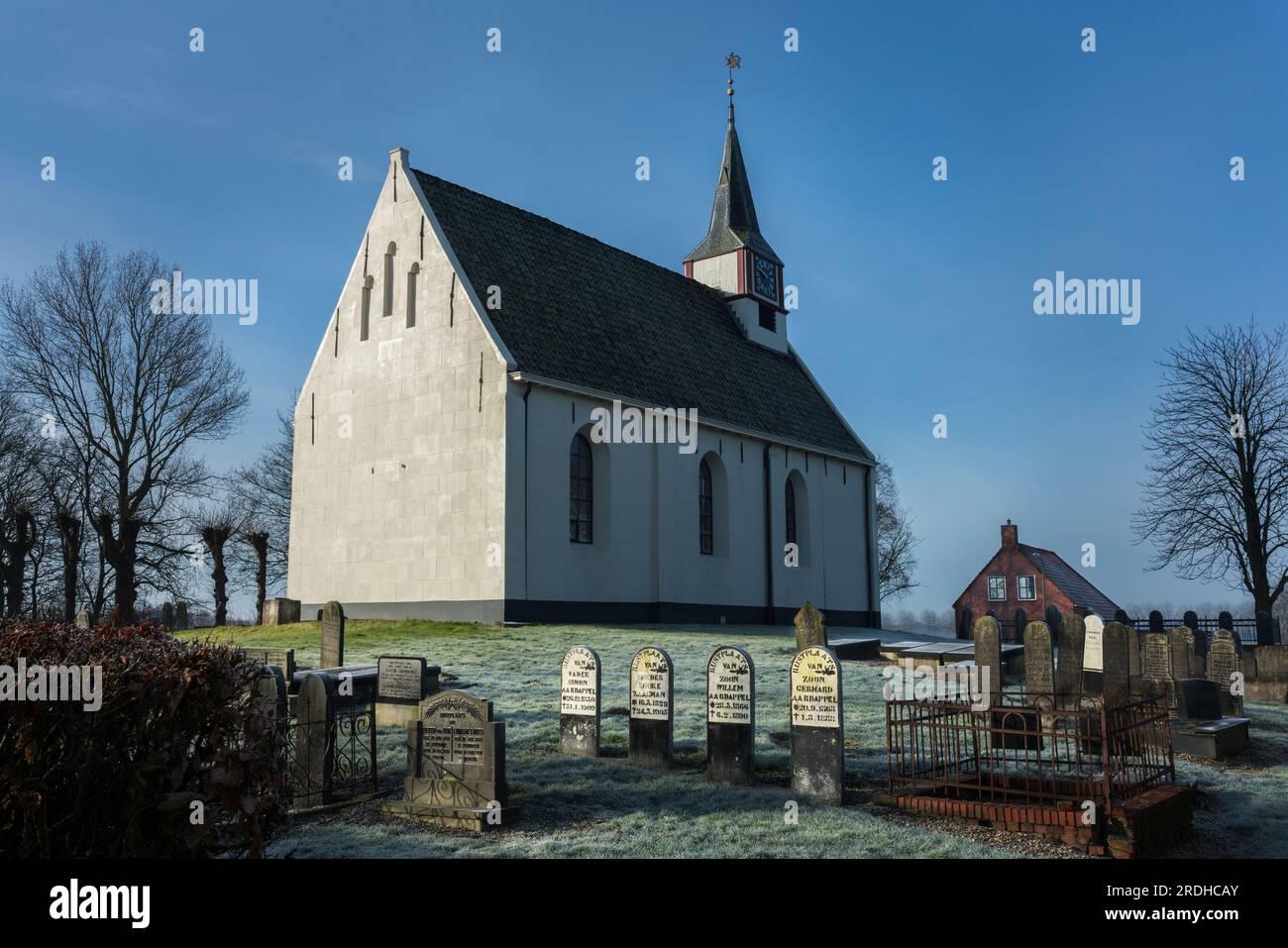 La chiesa del XIII secolo di Niekerk, Foto Stock