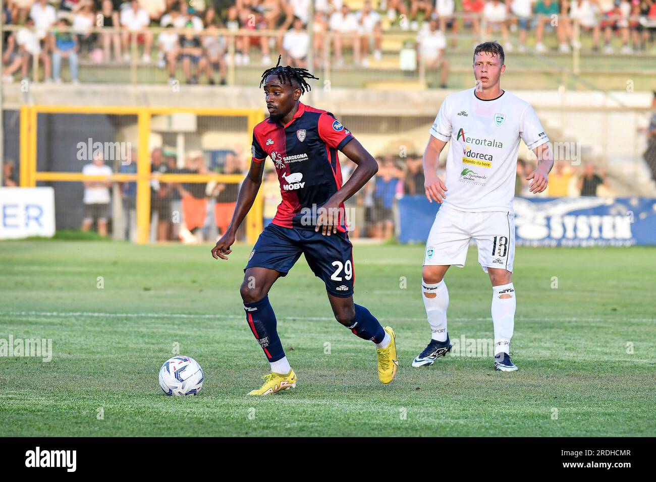 Olbia, Italia. 21 luglio 2023. Stadio Bruno Nespoli, Olbia, Italia, 21  luglio 2023, Antoine Makoumbou del