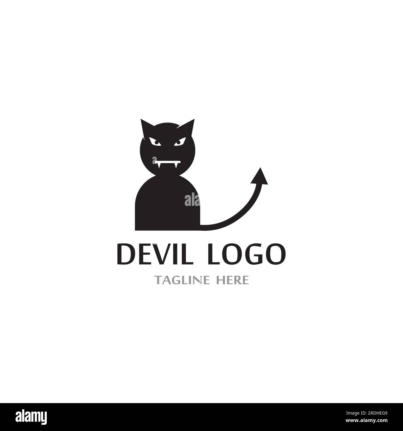 Devil corno icona Vettore illustrazione design modello di logo Illustrazione Vettoriale