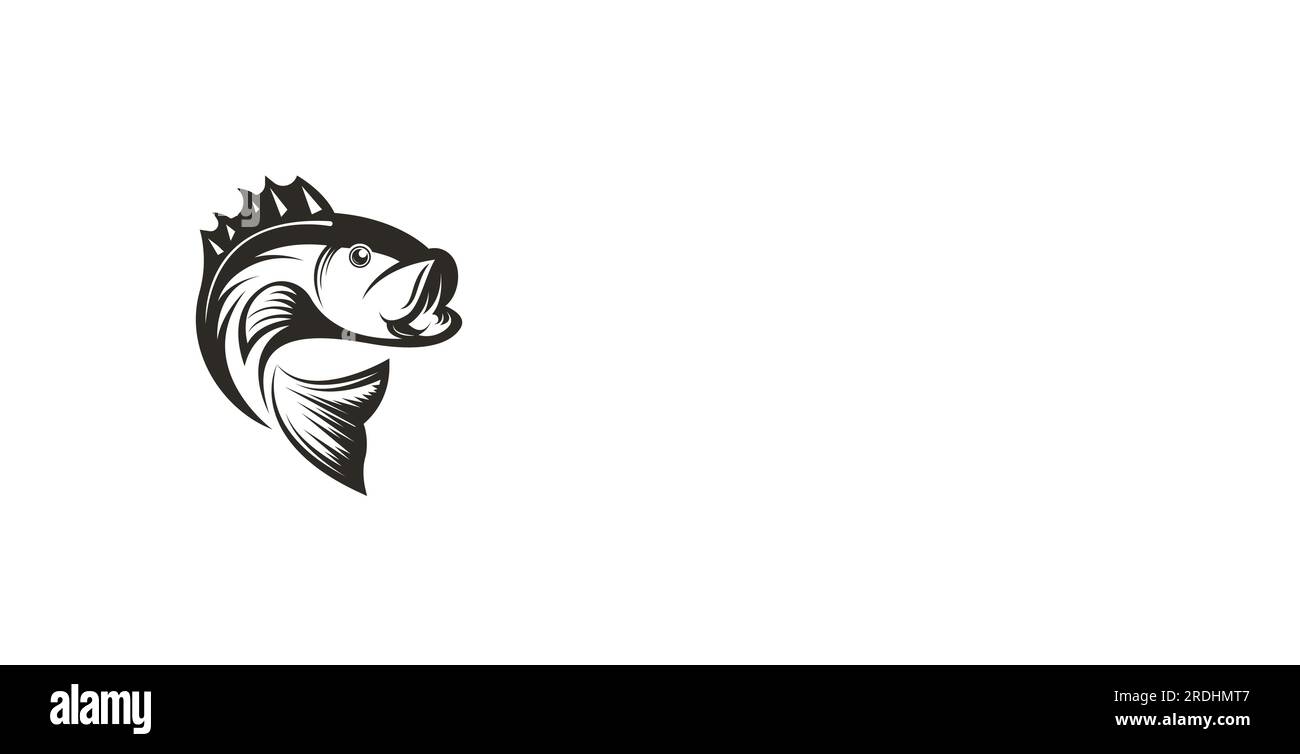 Logo pesce, fishinghook, olio di pesce e icona del ristorante di pesce. Con concetto di icona vettoriale Illustrazione Vettoriale