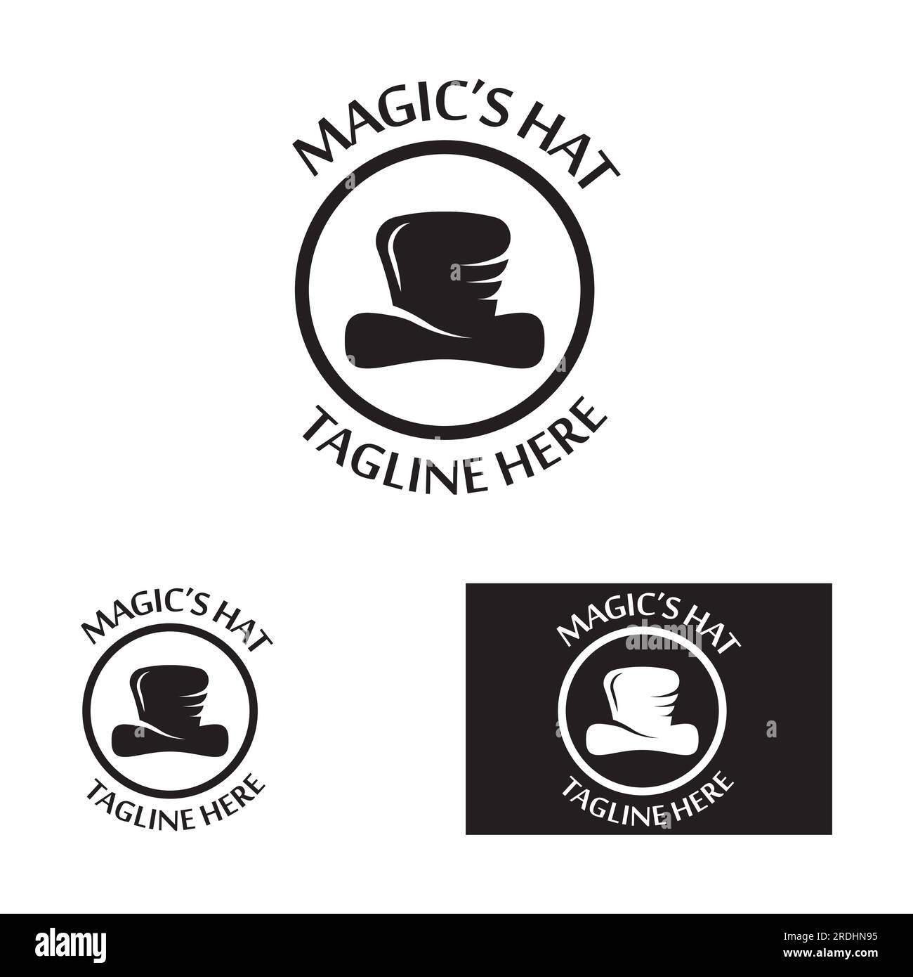 illustrazione vettoriale del logo dell'icona della bacchetta magica Illustrazione Vettoriale