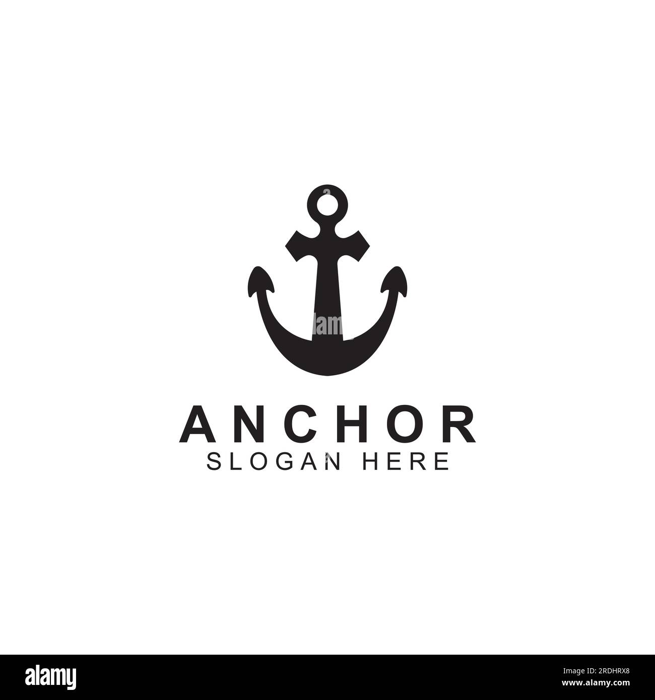 Vettore di design del logo e del simbolo di ancoraggio. Illustrazione Vettoriale