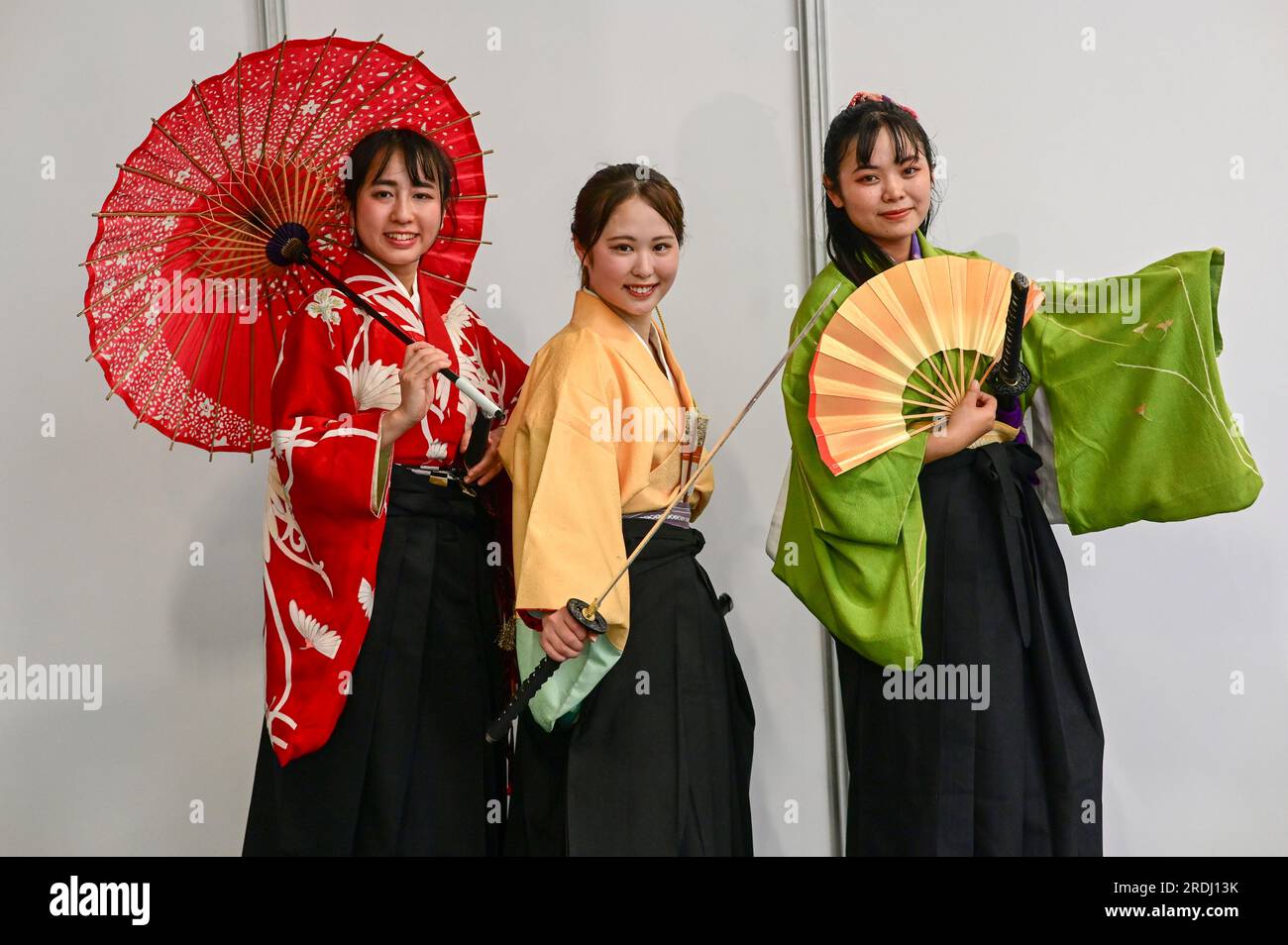 Londra, Regno Unito. 22 luglio 2023. Rin-Pa si esibisce all'HYPER JAPAN 2023 con numerose bancarelle e artisti dal vivo all'Olympia di Londra, Regno Unito. Credito: Vedere li/Picture Capital/Alamy Live News Foto Stock