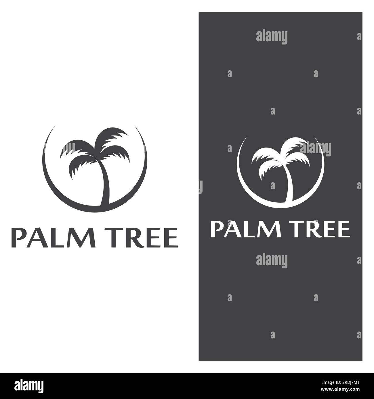 Palm tree estate modello logo illustrazione vettoriale Illustrazione Vettoriale