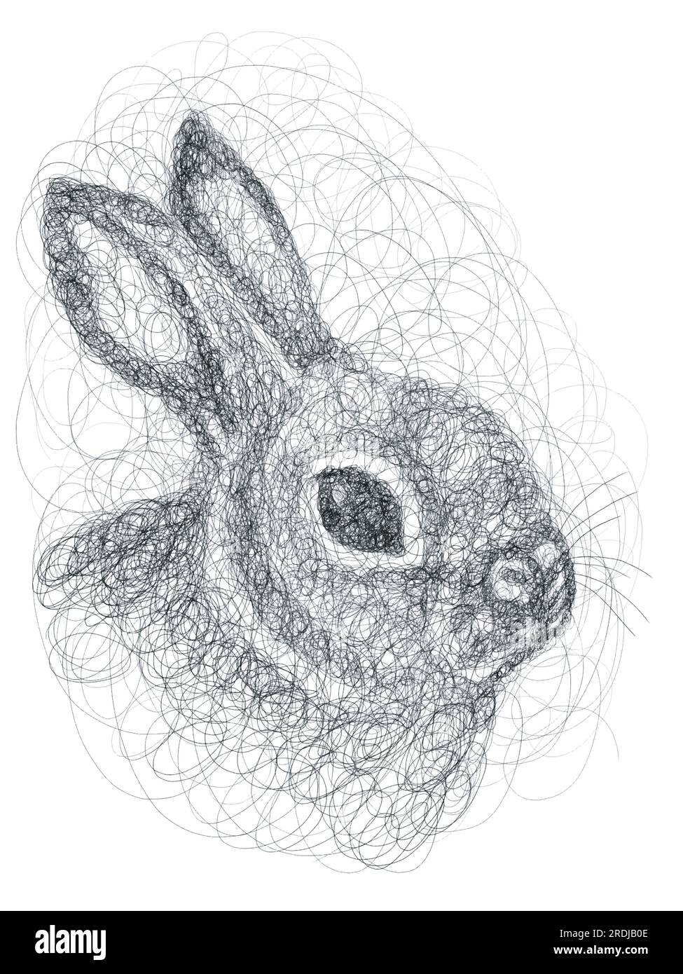 Illustrazione disegnata a mano dal coniglio pasquale Illustrazione Vettoriale
