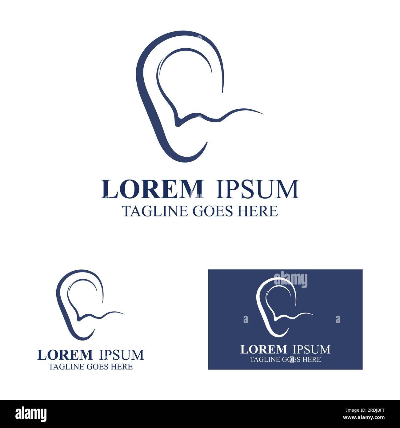 vettore del logo dell'icona del senso dell'udito o dell'orecchio Illustrazione Vettoriale