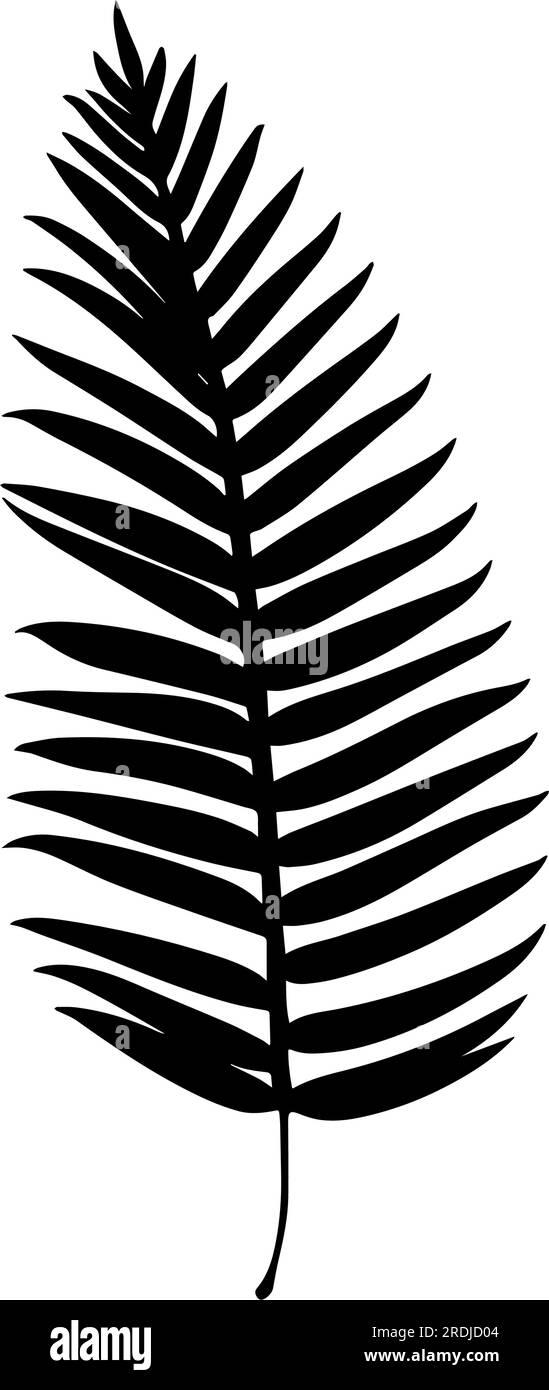 Sagoma a foglia di palma. Illustrazione vettoriale Illustrazione Vettoriale
