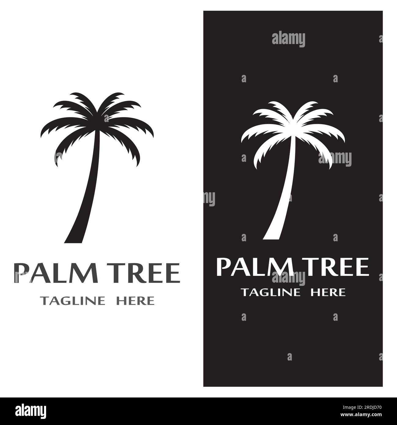 Palm tree estate modello logo illustrazione vettoriale Illustrazione Vettoriale