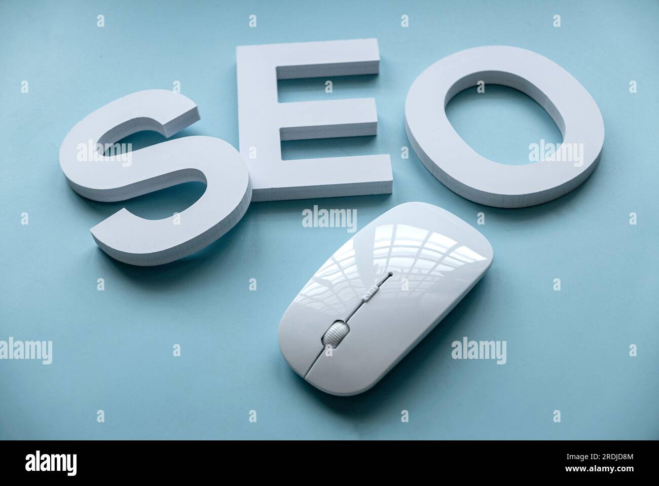 Alfabeto SEO. Ottimizzazione dei motori di ricerca.concetto di marketing, classifica, traffico di Internet business Technology del sito web. Foto Stock