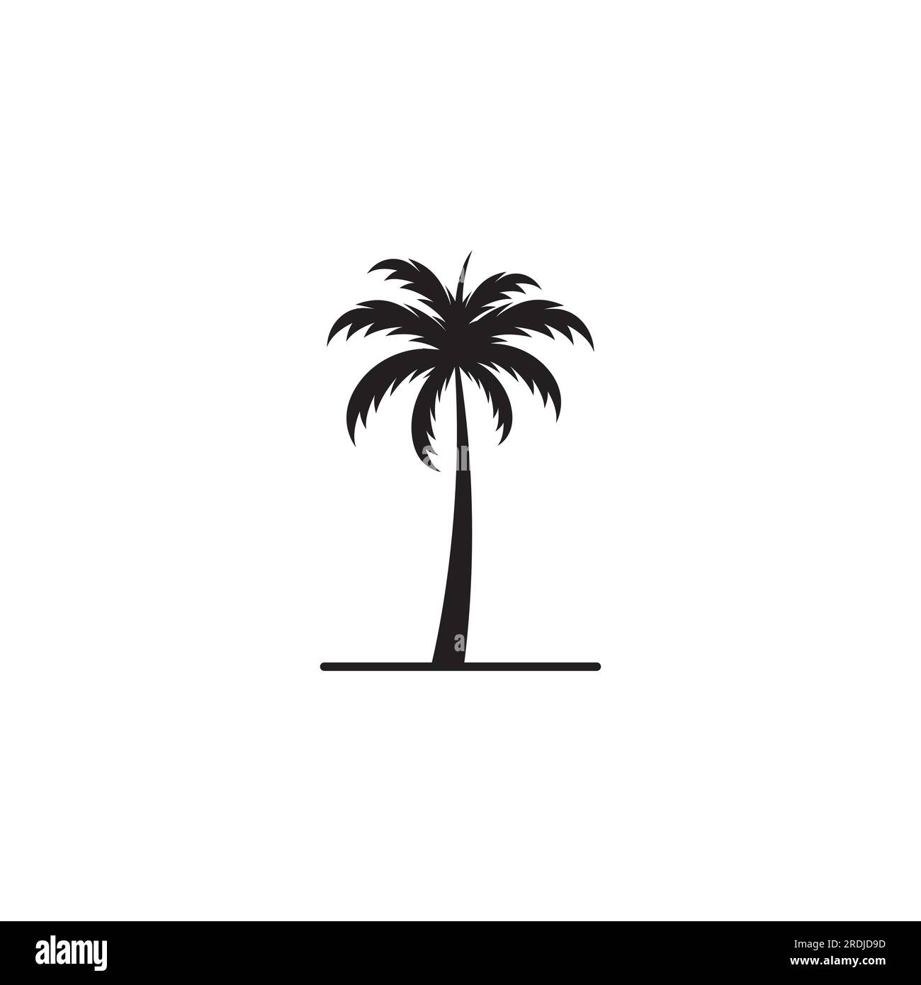 Palm tree estate modello logo illustrazione vettoriale Illustrazione Vettoriale