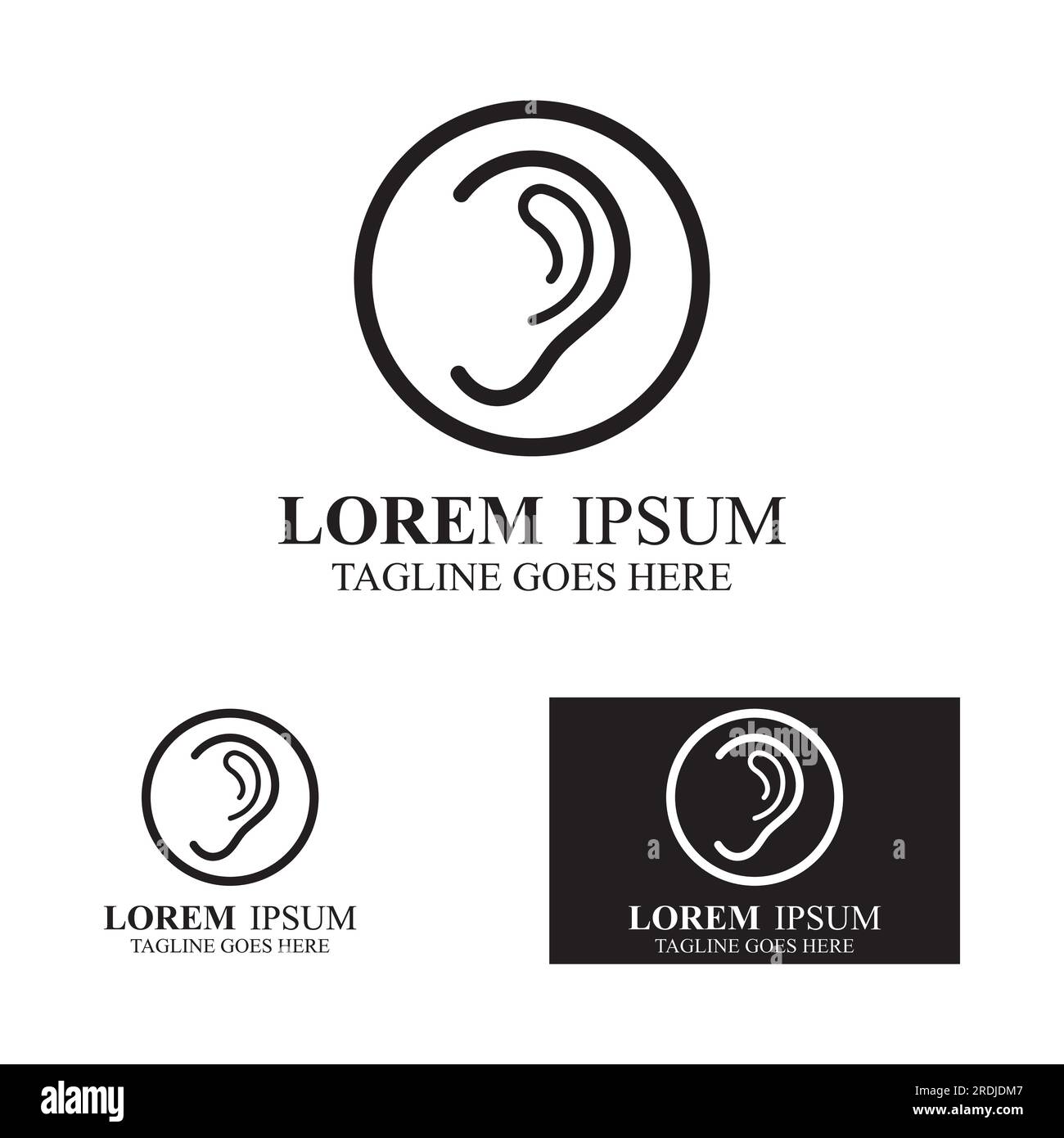 design con logo auricolare Illustrazione Vettoriale