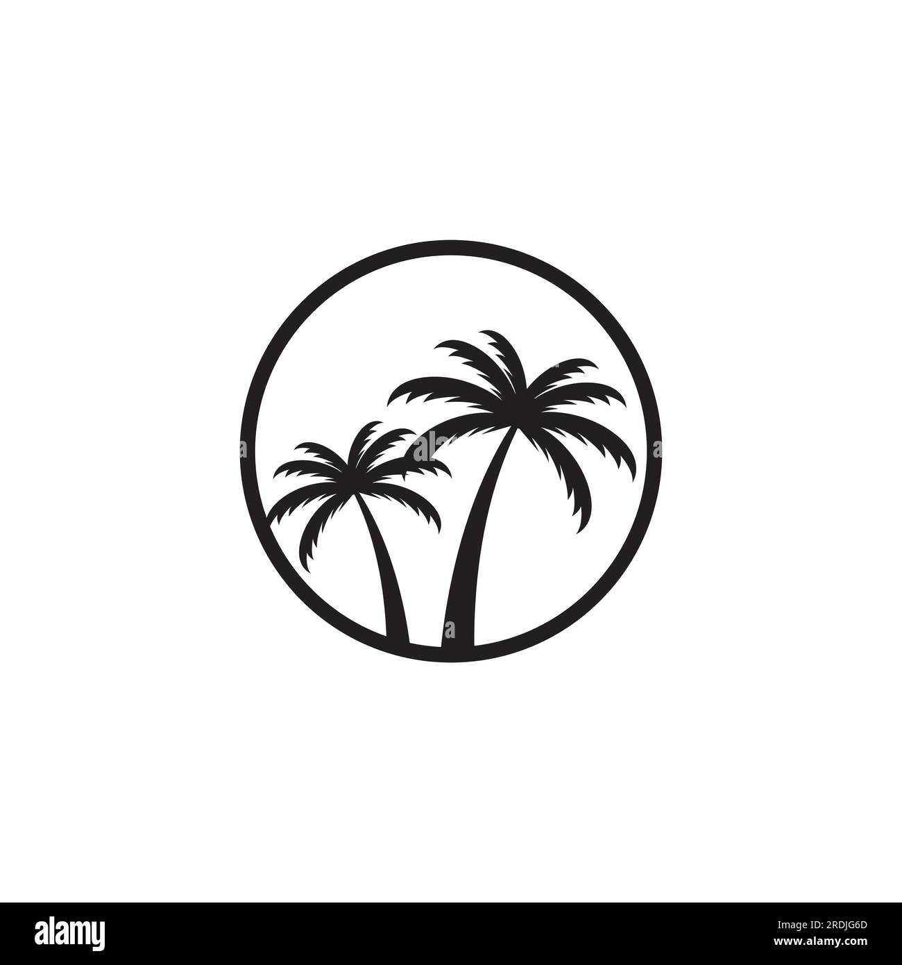 Palm tree estate modello logo illustrazione vettoriale Illustrazione Vettoriale