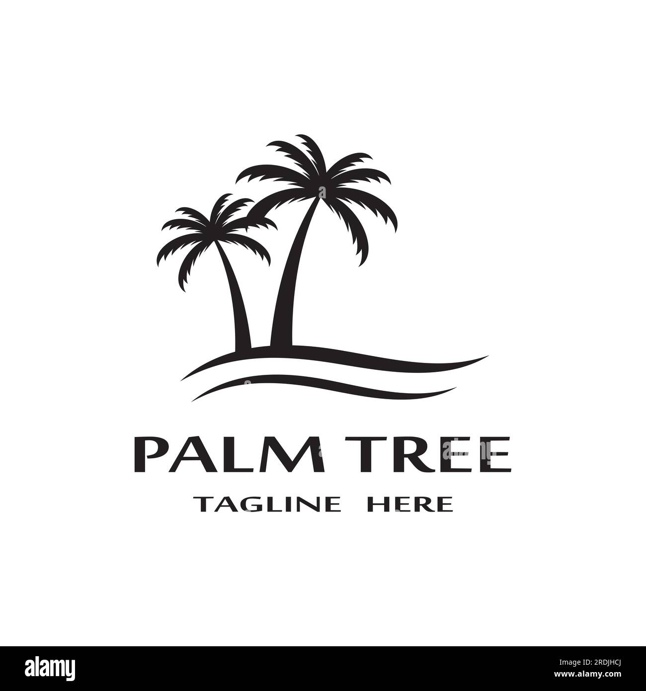 Palm tree estate modello logo illustrazione vettoriale Illustrazione Vettoriale