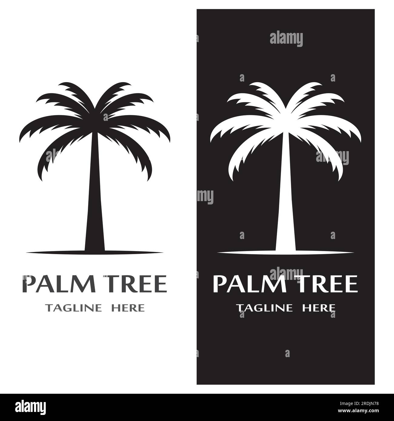 Palm tree estate modello logo illustrazione vettoriale Illustrazione Vettoriale
