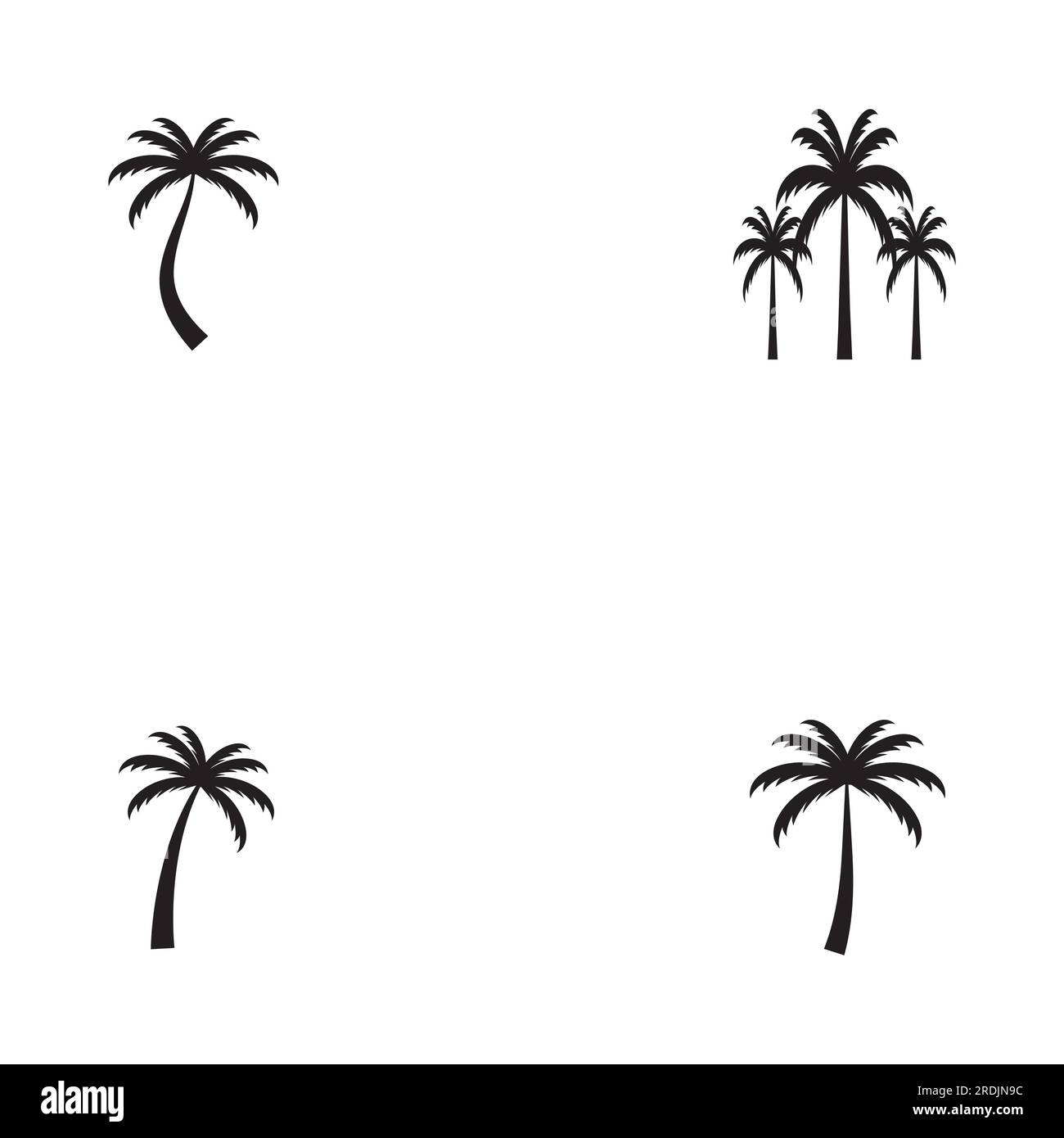 Palm tree estate modello logo illustrazione vettoriale Illustrazione Vettoriale