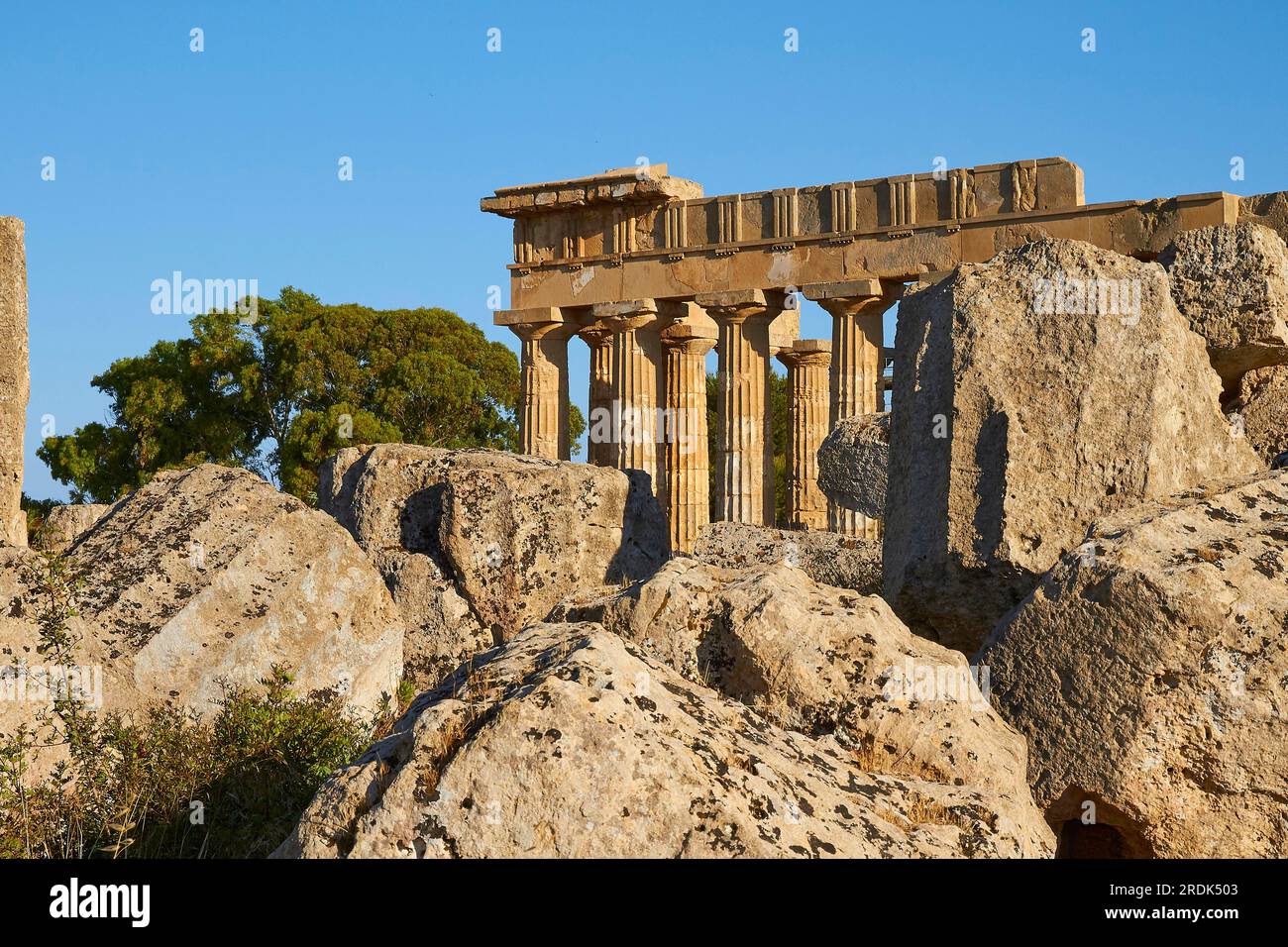 Tempio e, tempio di Hera, Selinunte, sito archeologico, tempio, Sicilia sud-occidentale, Sicilia, Italia Foto Stock