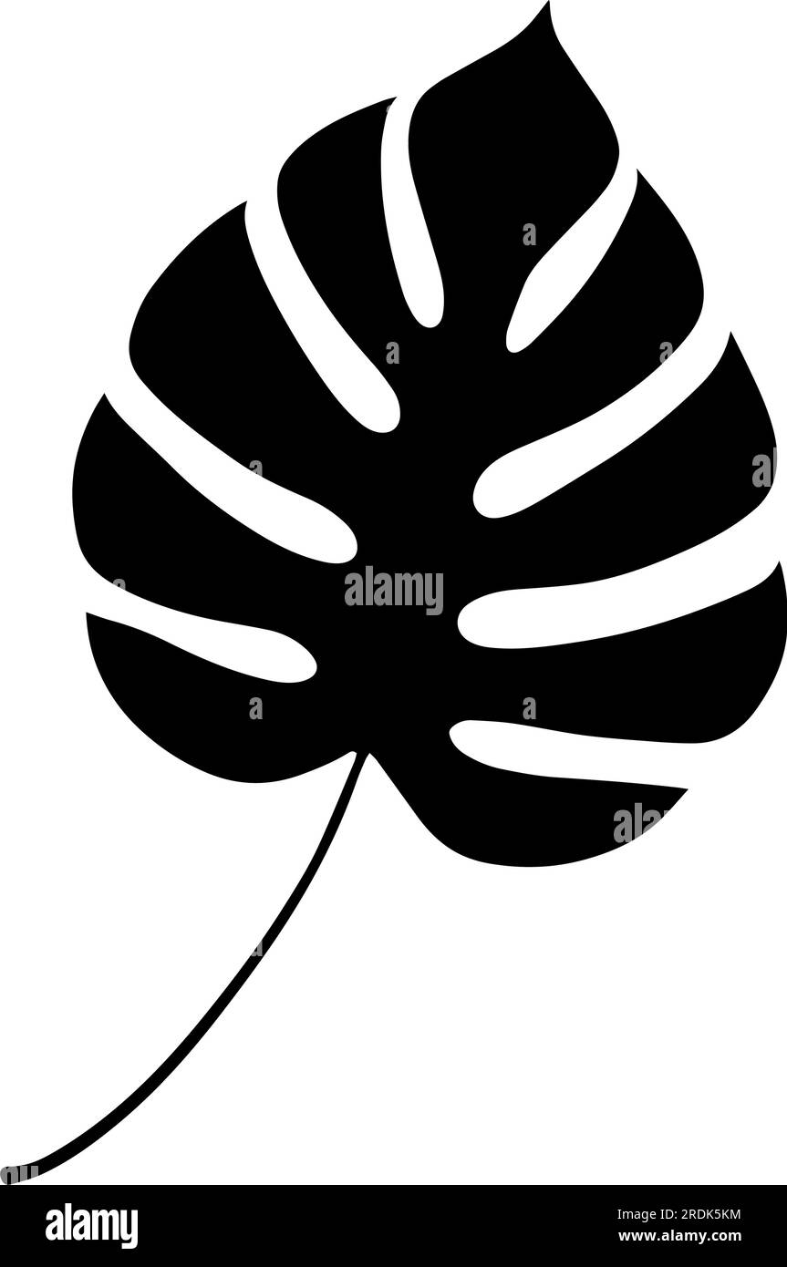 Silhouette a foglia tropicale. Illustrazione vettoriale Illustrazione Vettoriale