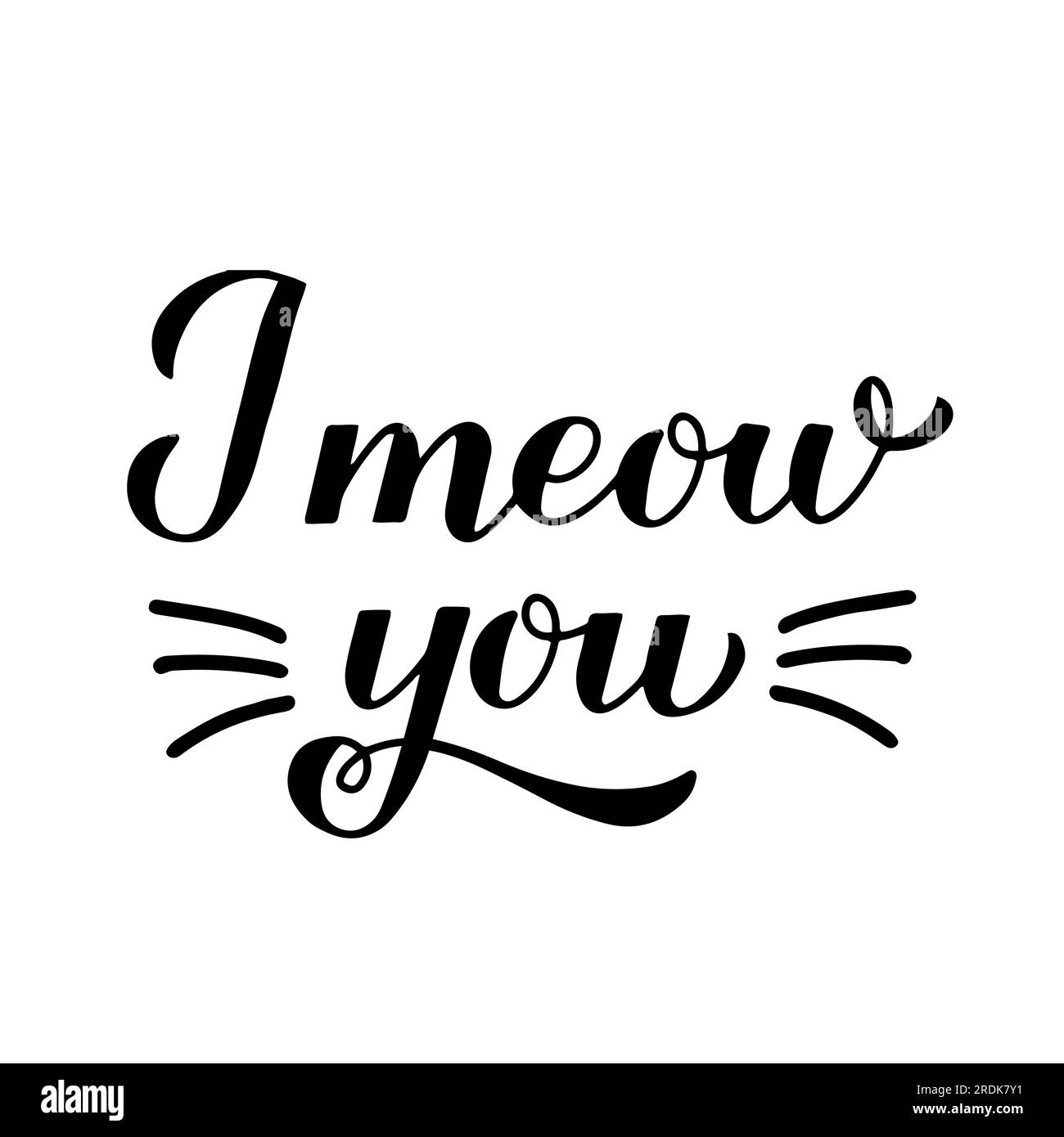 Vi prego di scrivere a mano in calligrafia. Giornata internazionale del gatto. Biglietto di San Valentino. Modello vettoriale per poster tipografici, banner, adesivi, camicie, ecc. Illustrazione Vettoriale