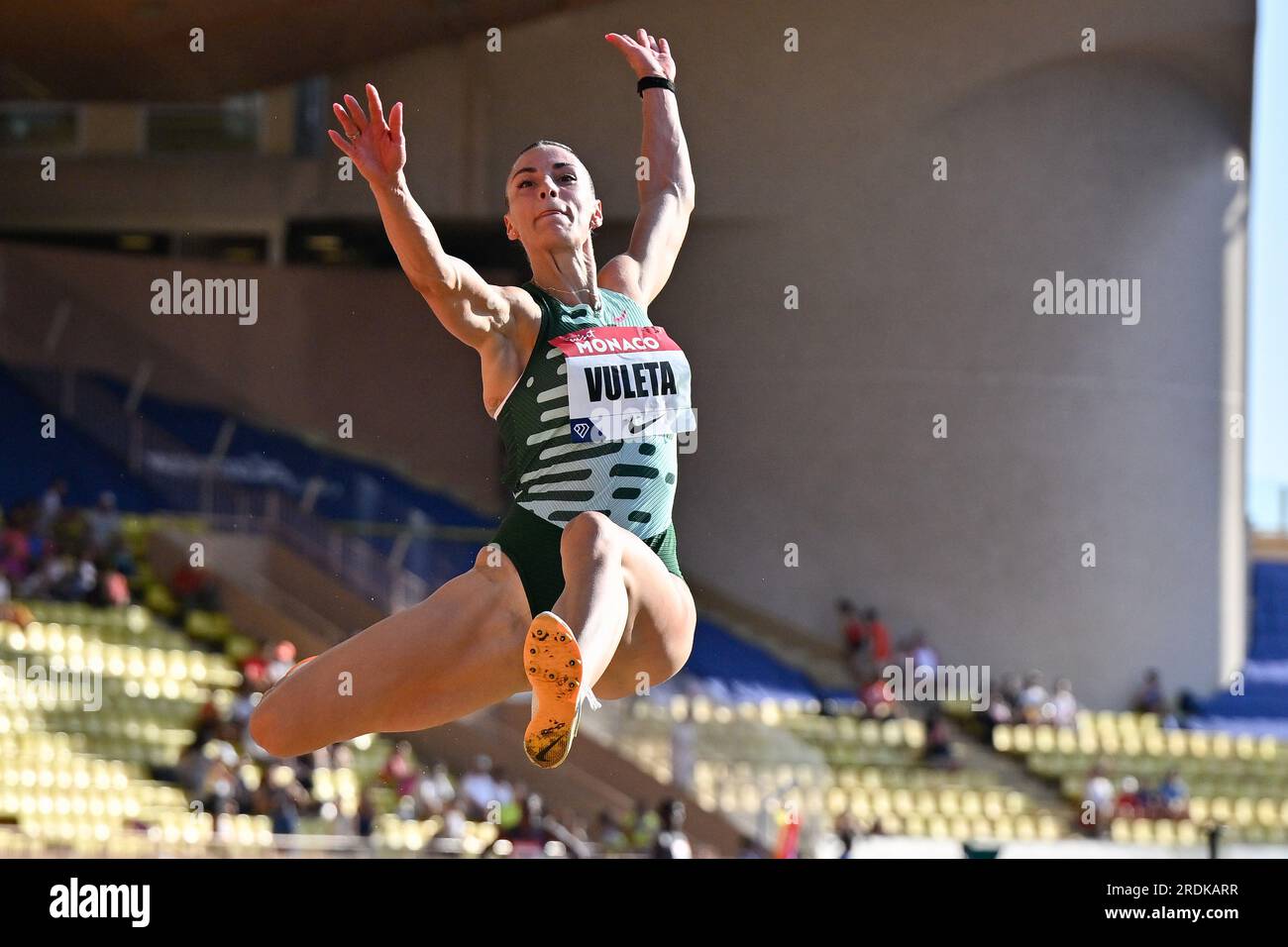 Monaco, Principato di Monaco. 21 luglio 2023. DONNE NEL SALTO IN LUNGO: Ivana VULETA (Serbia) durante la Diamond League - Monaco International Athletics Meeting, Athletics Internationals a Monaco, Principato di Monaco, 21 luglio 2023 crediti: Agenzia fotografica indipendente/Alamy Live News Foto Stock